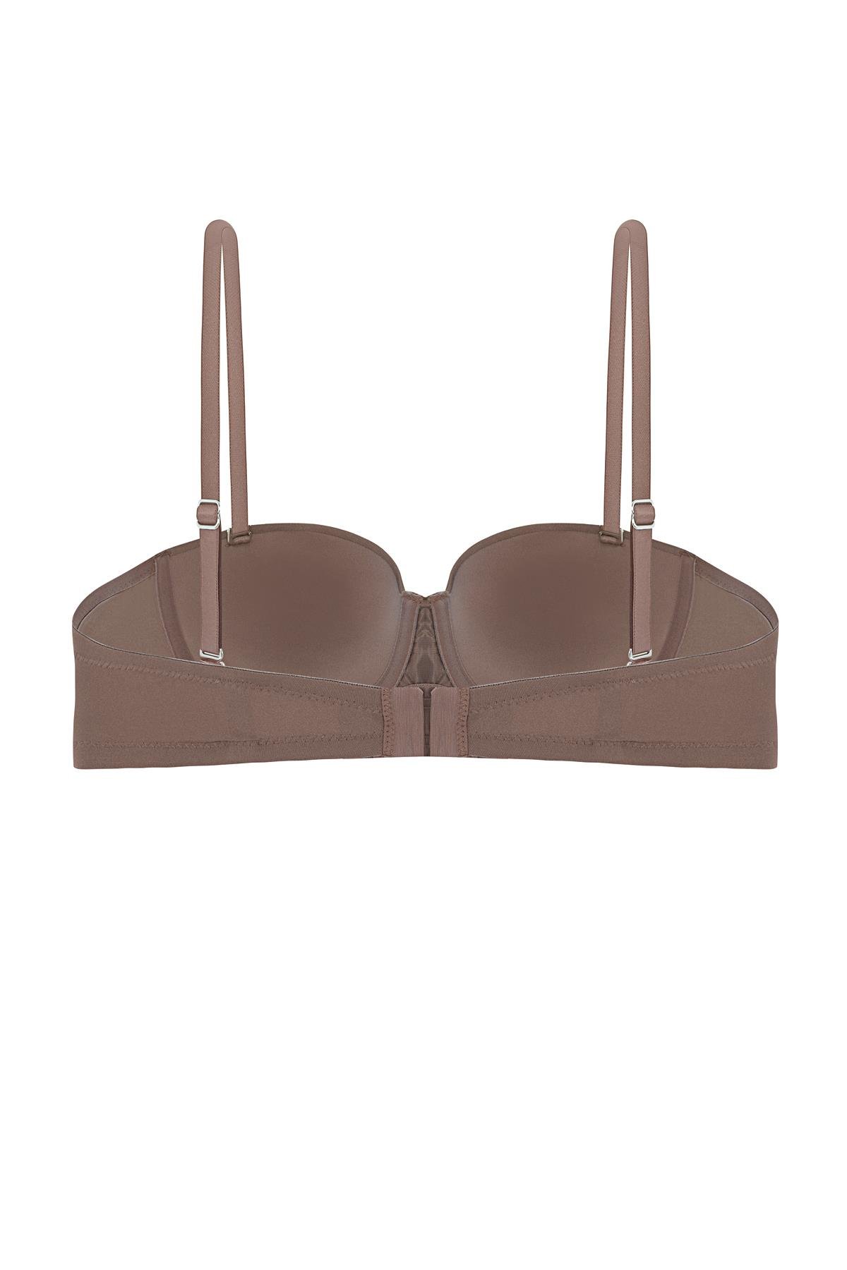 Rosali Tak-Çıkar Askılı Straplez Mikro Sütyen - Push Up, Dolgulu  - Basic - 2539 - Bronz K