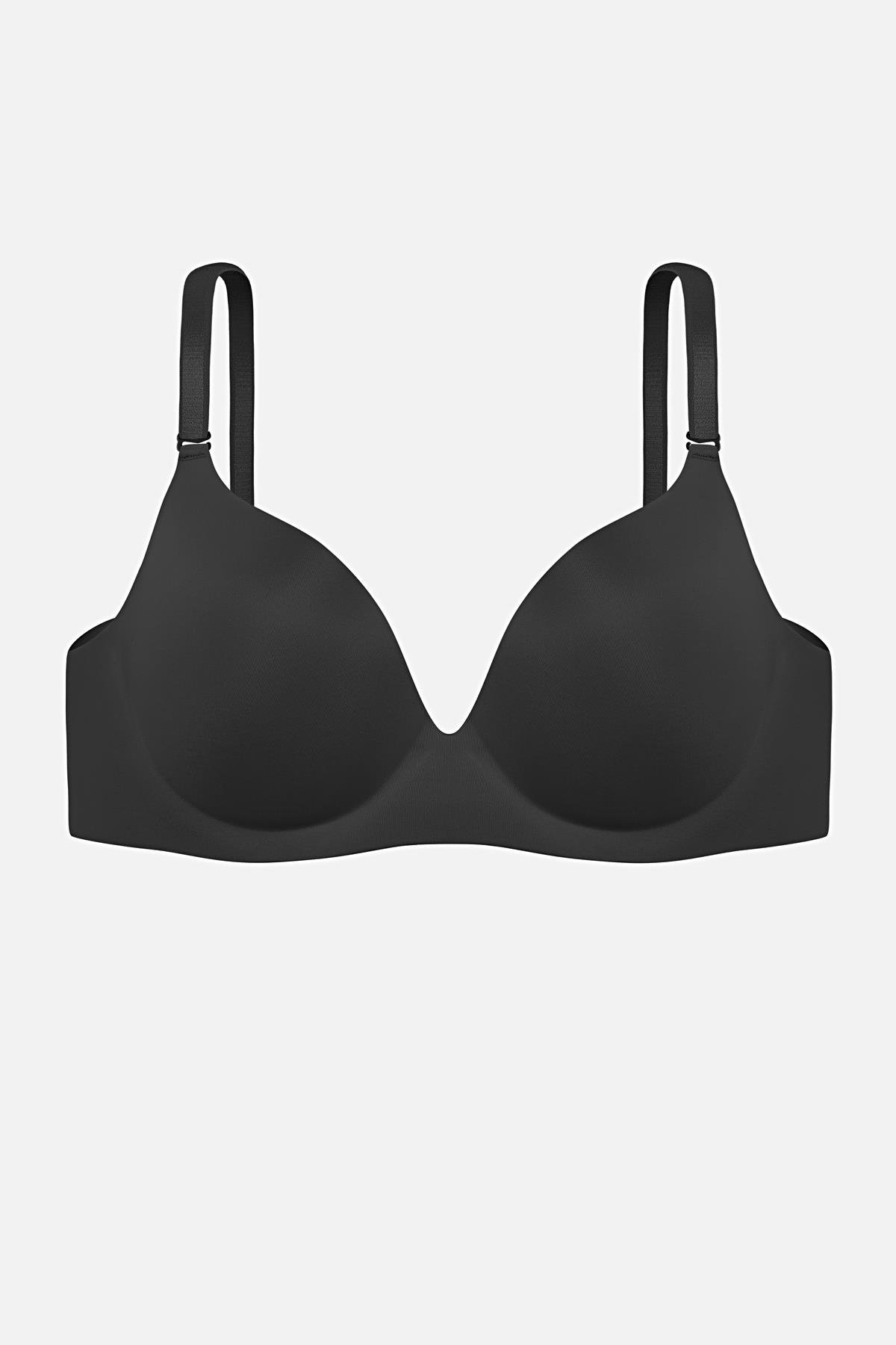 Weweus Lazer Kesim Dikişsiz Push Up Sütyen - 2820 - Siyah