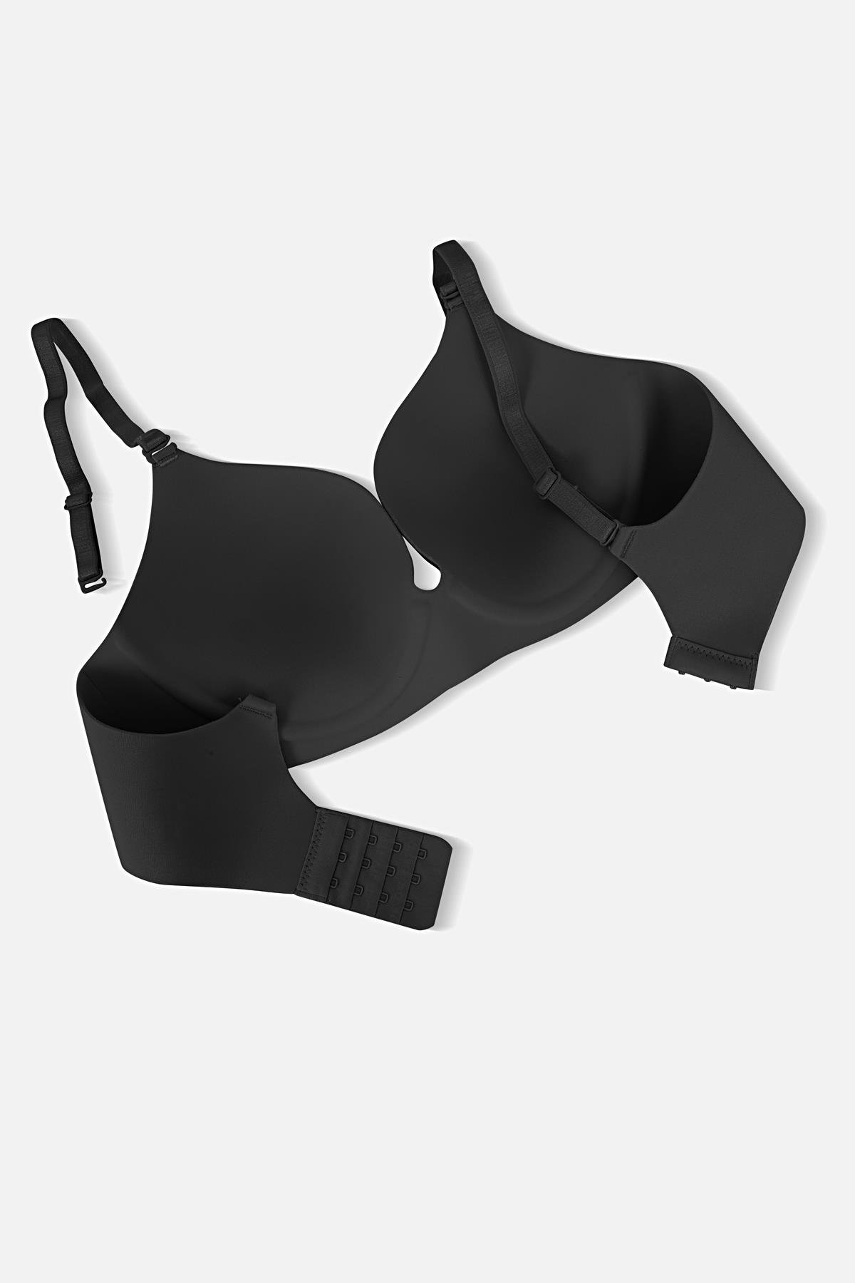 Weweus Lazer Kesim Dikişsiz Push Up Sütyen - 2820 - Siyah