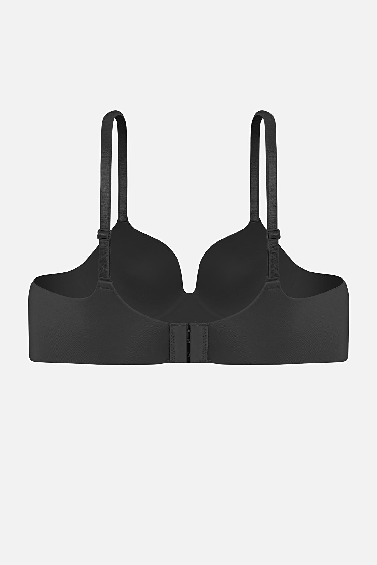 Weweus Lazer Kesim Dikişsiz Push Up Sütyen - 2820 - Siyah