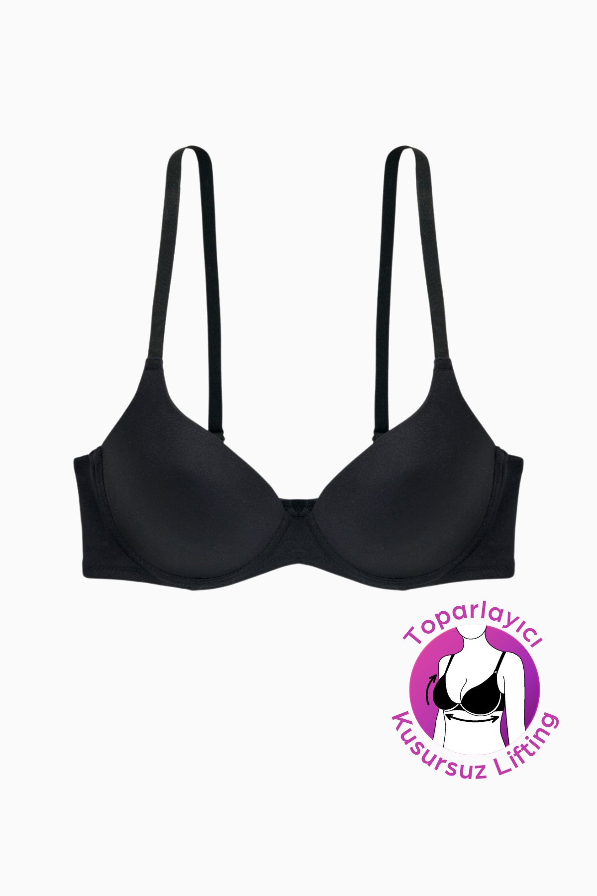 Weweus Mia - Dolgulu Push Up, Kusursuz Lifting Toparlayıcı Sütyen - Siyah - 2529