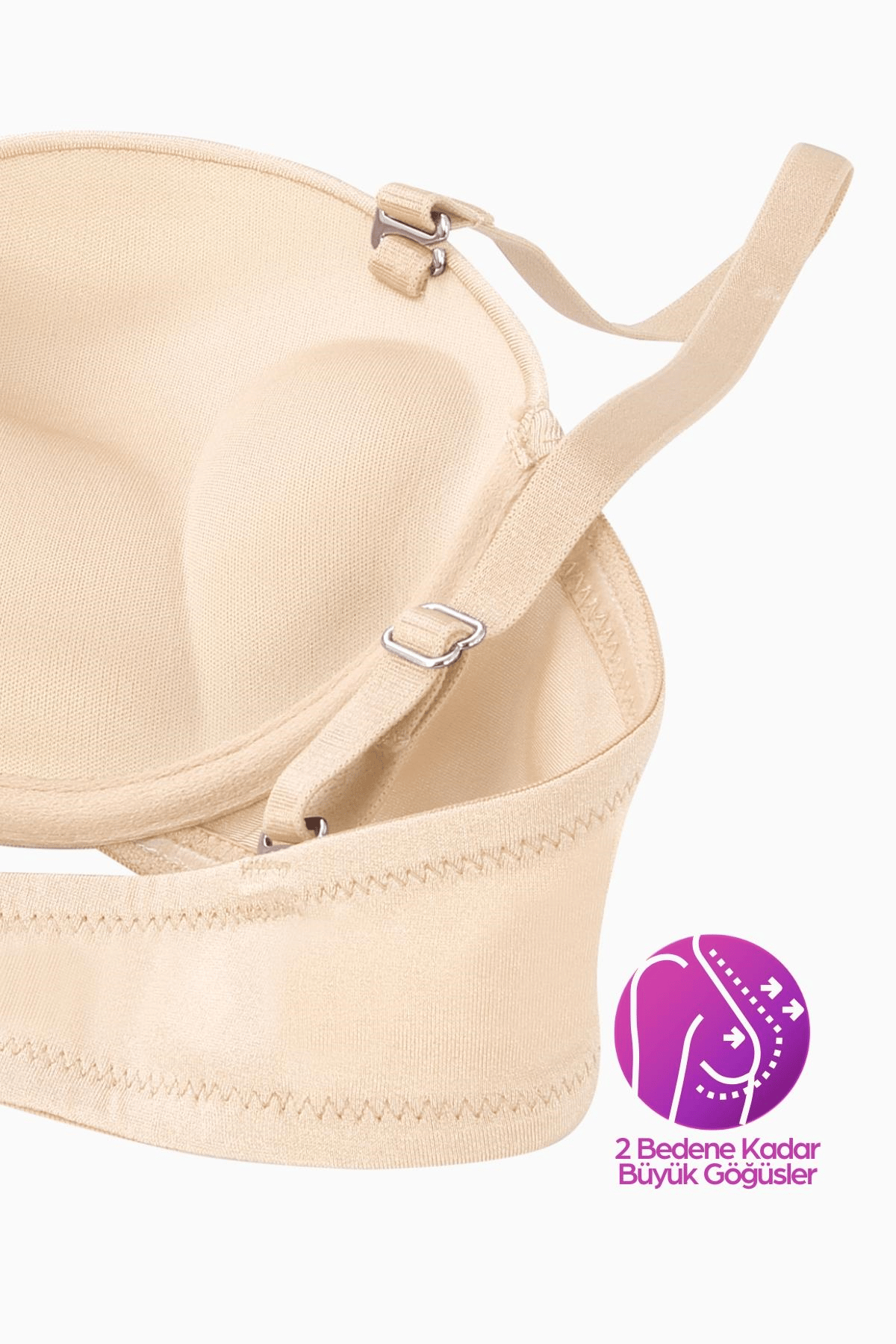 Weweus Olympos Ekstra Dolgulu Double Push Up Straplez - Ten - Mikro Sütyen - 2537