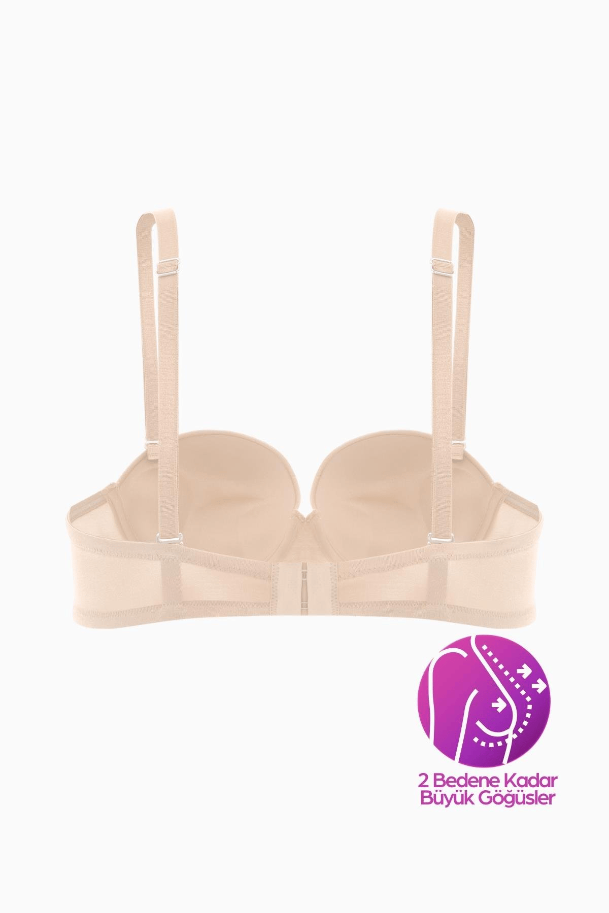 Weweus Olympos Ekstra Dolgulu Double Push Up Straplez - Ten - Mikro Sütyen - 2537