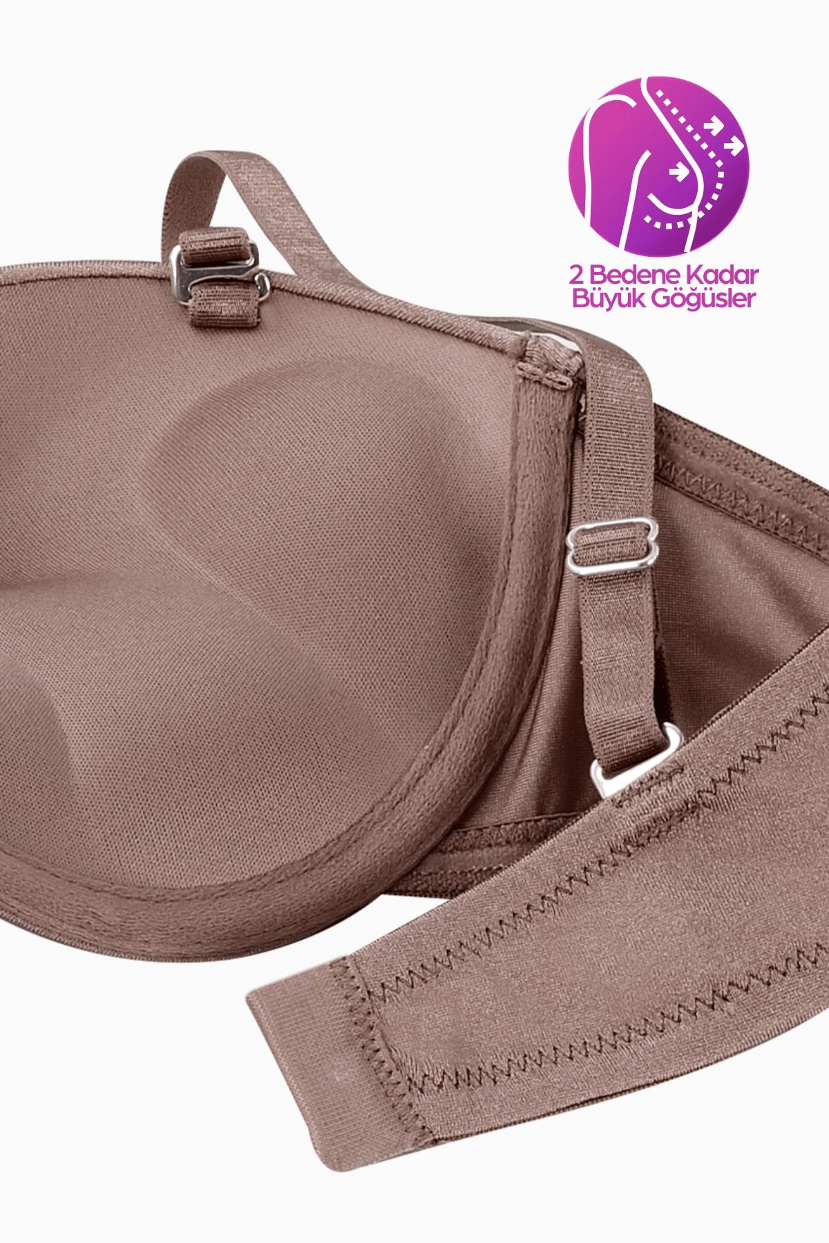 Wonna Olympos Ekstra Dolgulu Double Push Up Straplez - Bronz Kahve - Mikro Sütyen - 2537