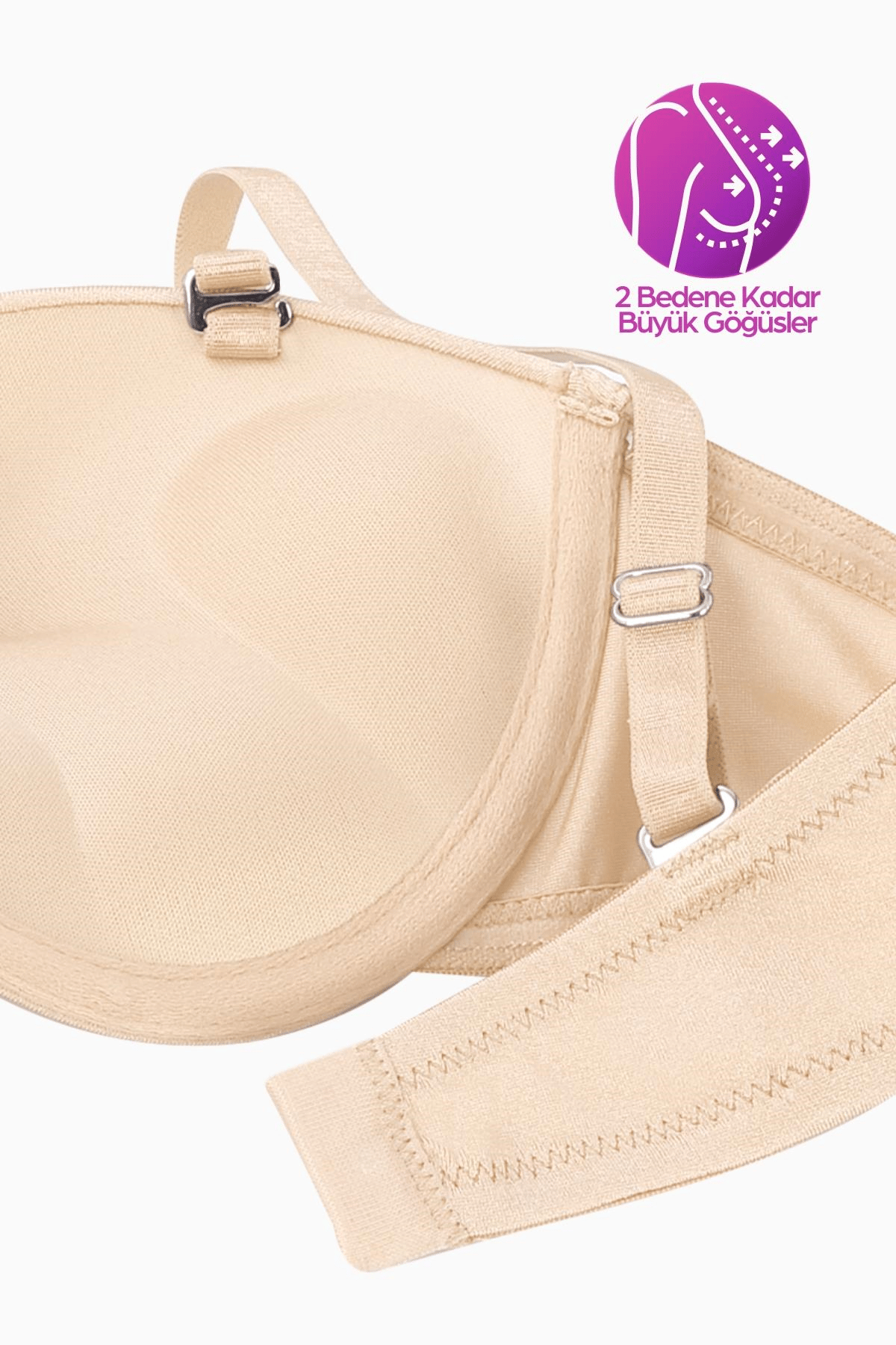 Weweus Olympos Ekstra Dolgulu Double Push Up Straplez - Ten - Mikro Sütyen - 2537