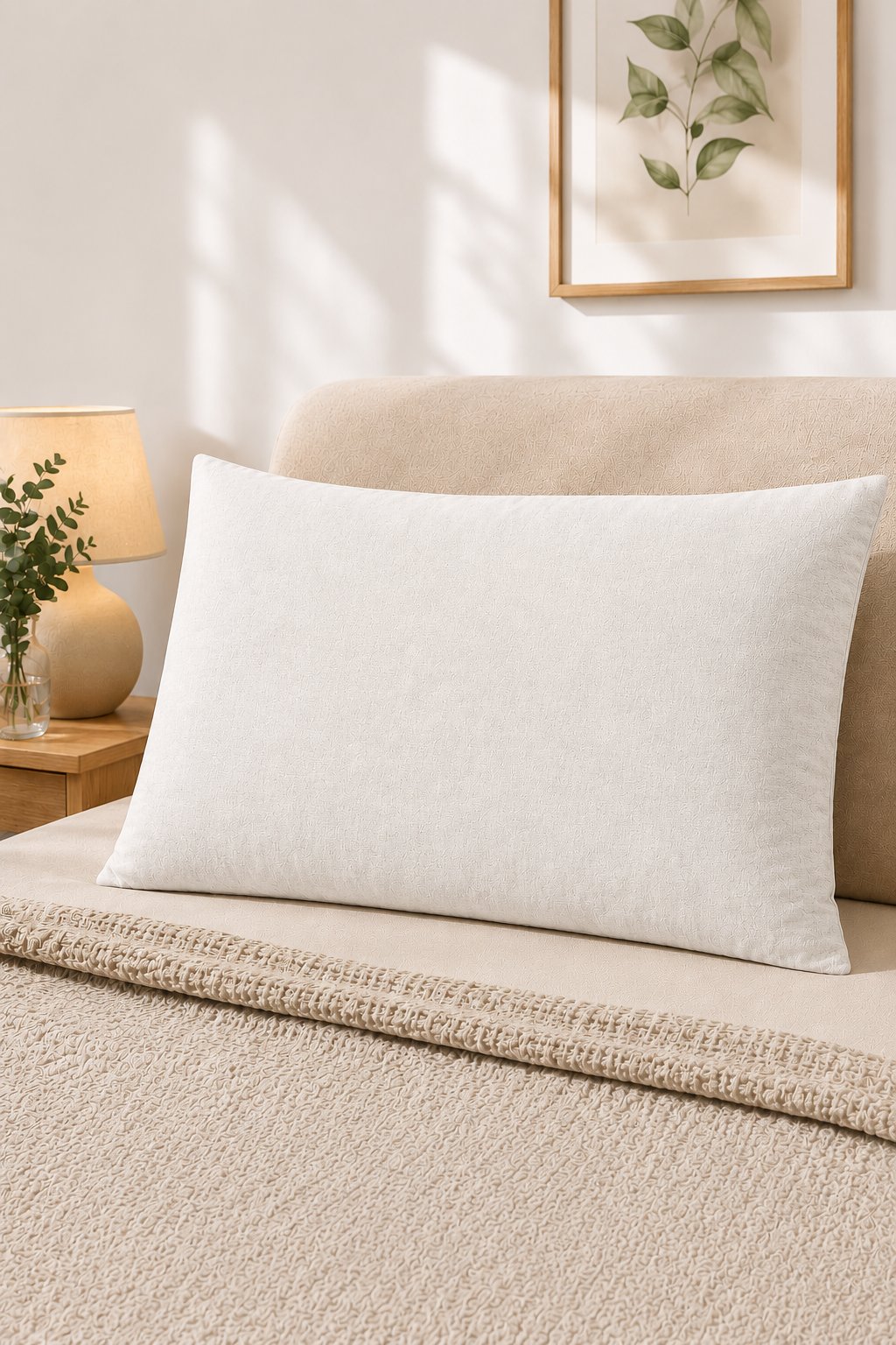 ÇetHome 50x70 cm Ekru Yastık Koruyucu Kapaklı Kılıf