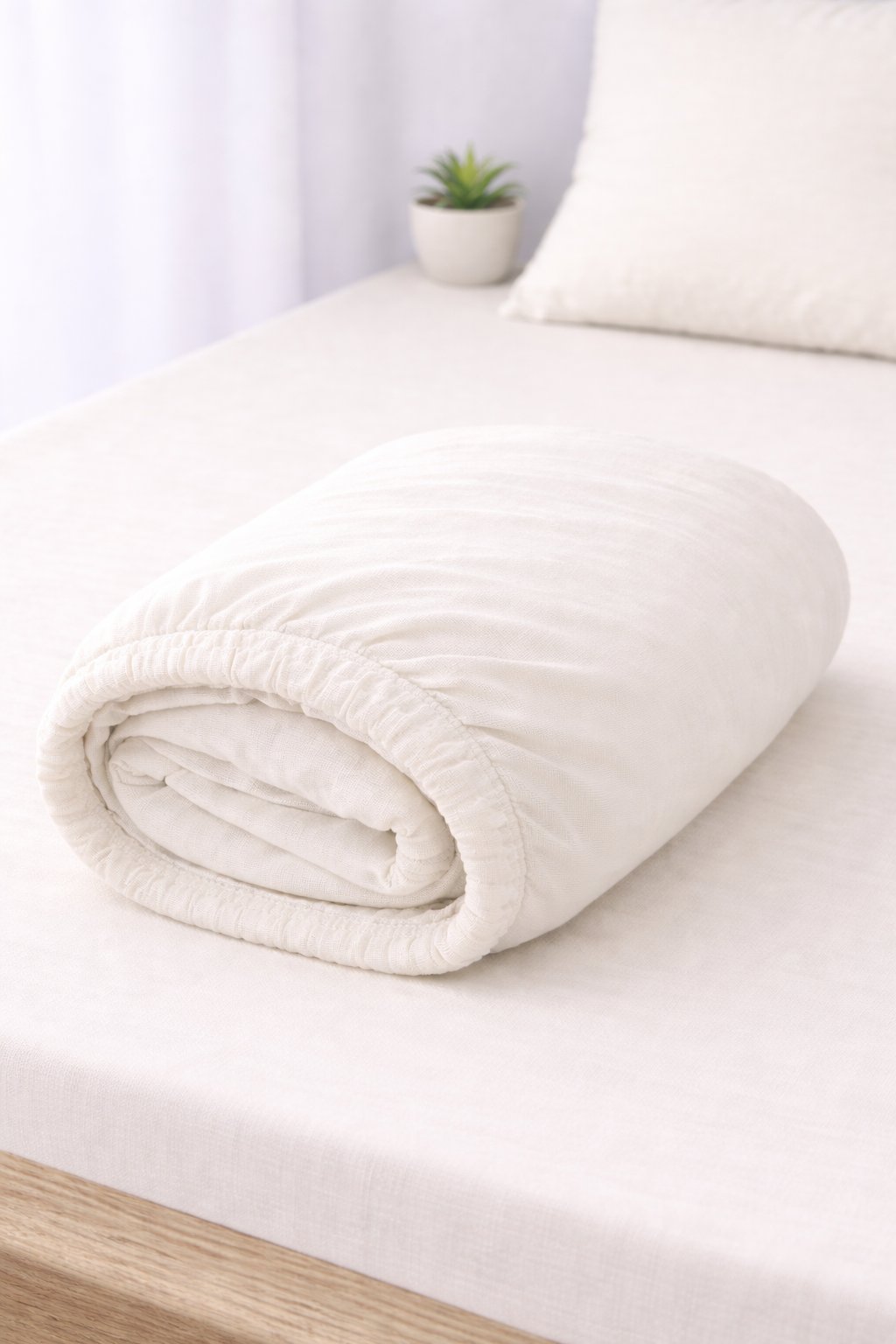 ÇetHome Pamuklu Ekru Lastikli Tek Kişilik Çarşaf 120*200 cm