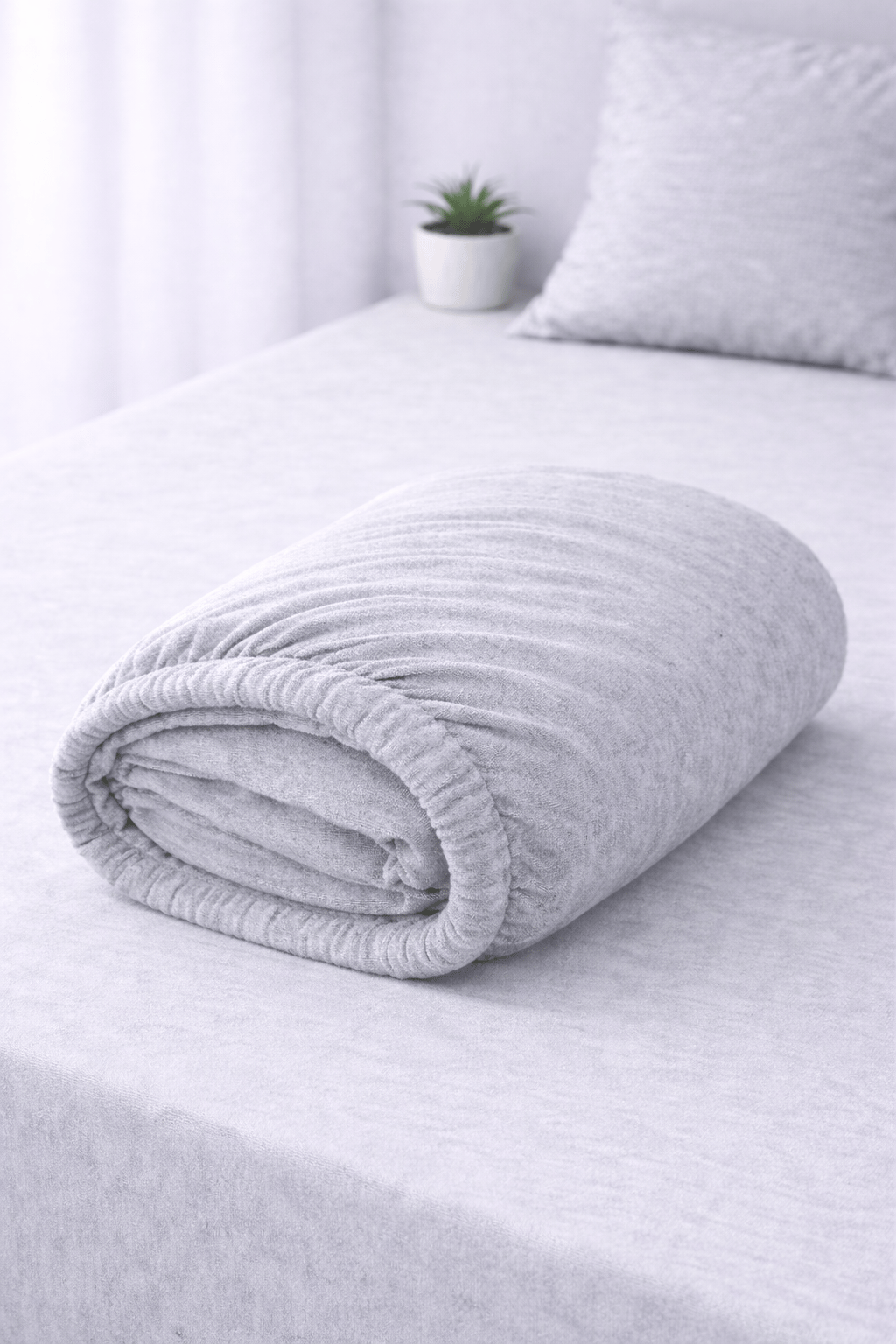 ÇetHome Pamuklu Gri Lastikli Tek Kişilik Çarşaf 120*200 cm
