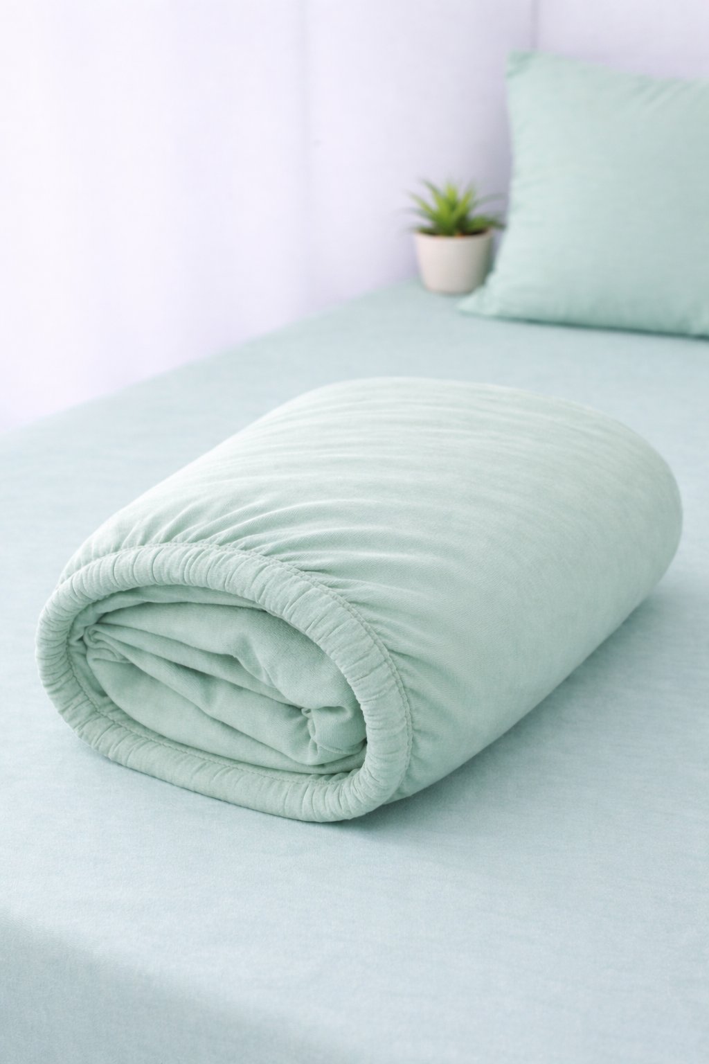 ÇetHome Pamuklu Yeşil Lastikli Tek Kişilik Çarşaf 120*200 cm