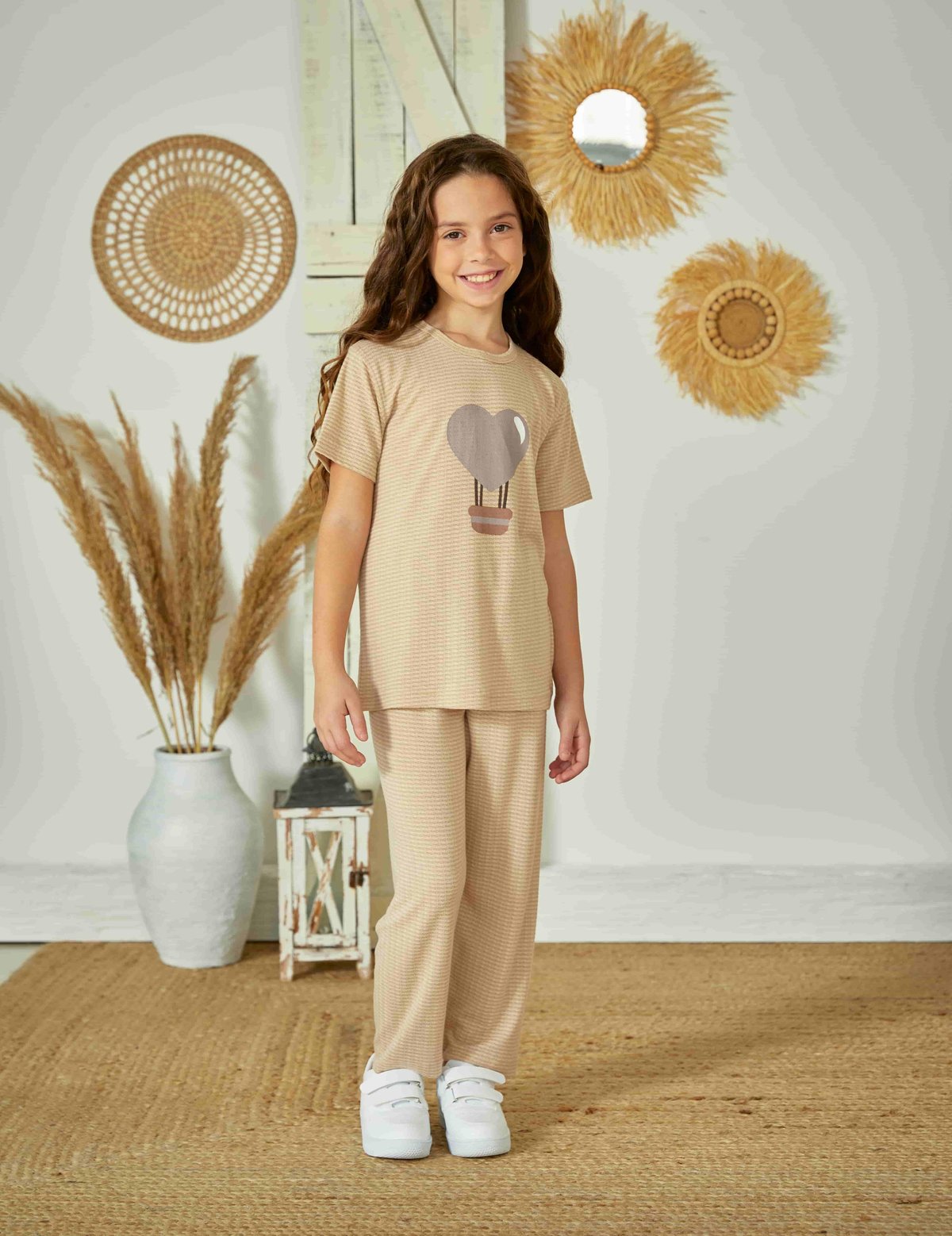 Weweus Bej Kız Çocuk Pijama Takımı 829