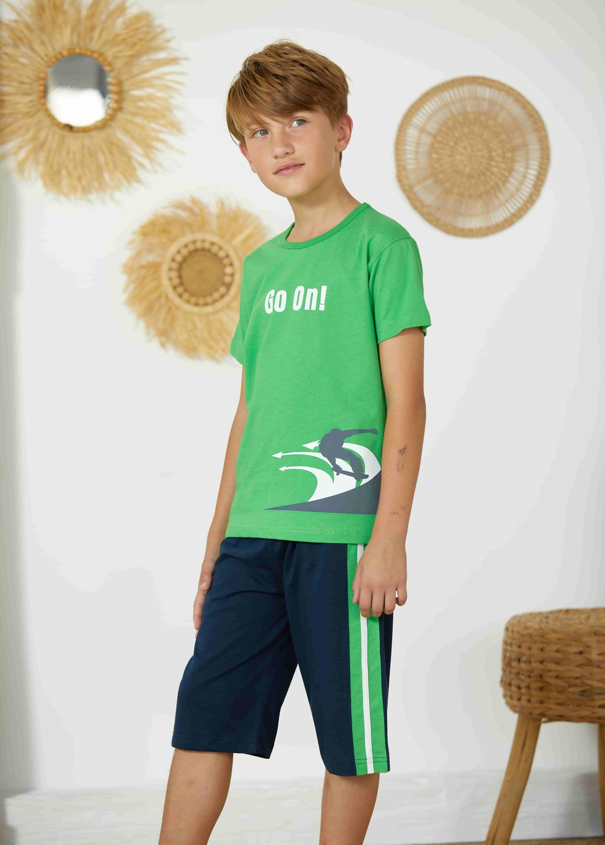 Weweus Yeşil Erkek Çocuk Pijama Takımı 821