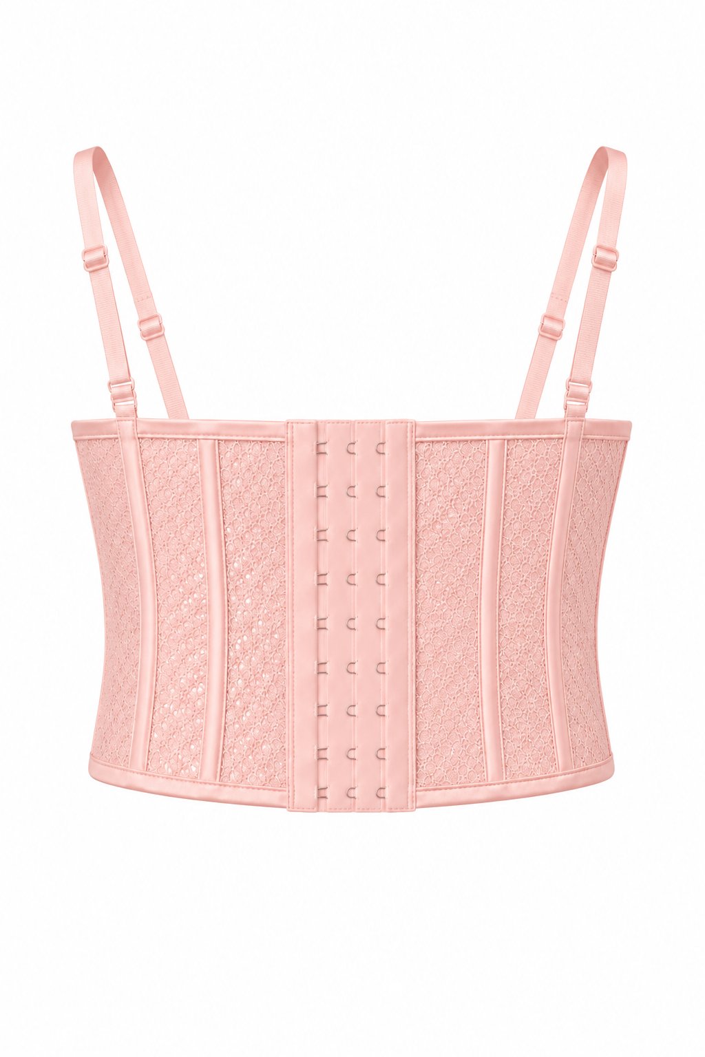 Pembe Renk Pullu Parlak Korse Bustiyer