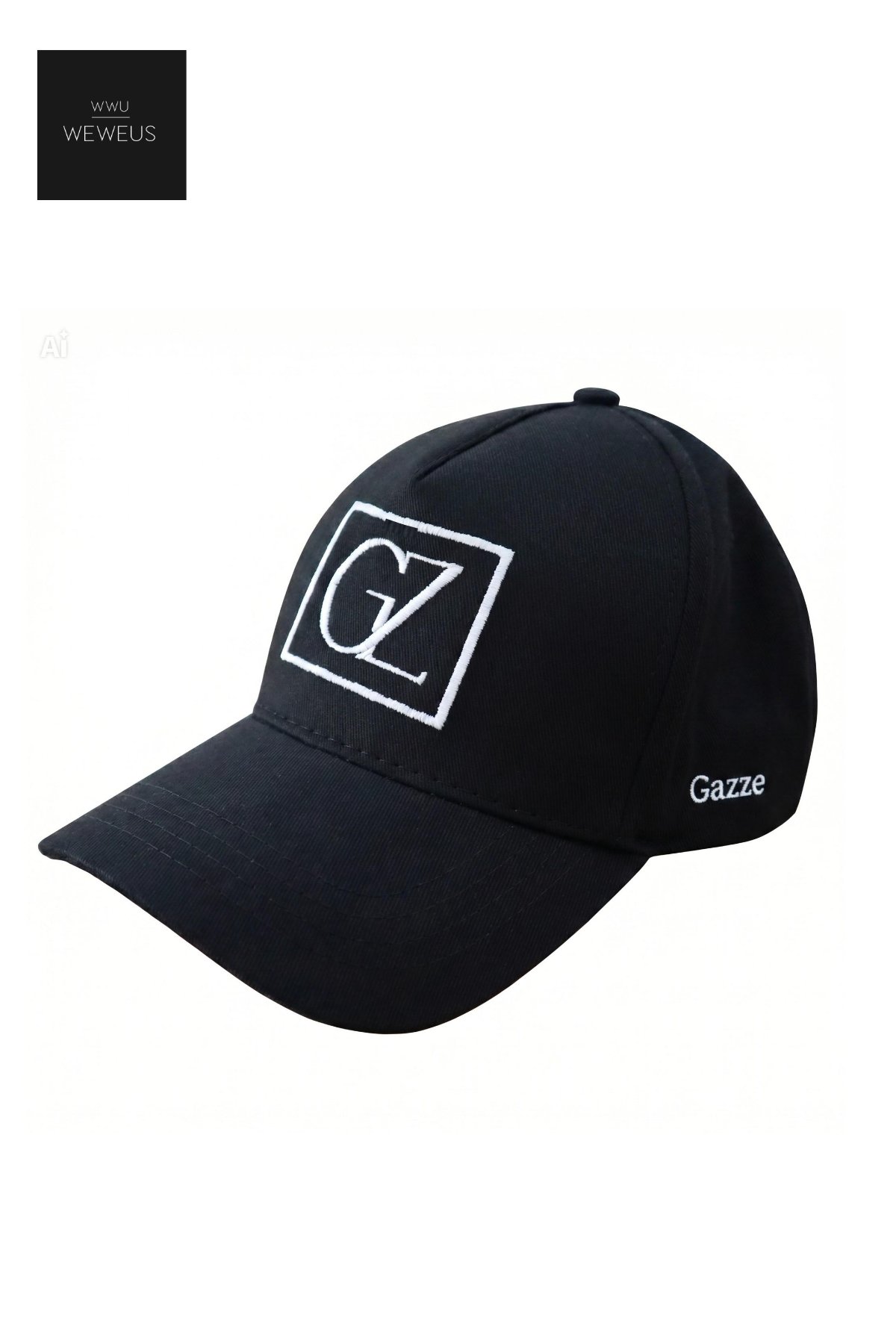 WeWeus Yeni Akım Gazze Destekli GZ İşlemeli Siyah Spor Unisex Kadın Erkek Şapka