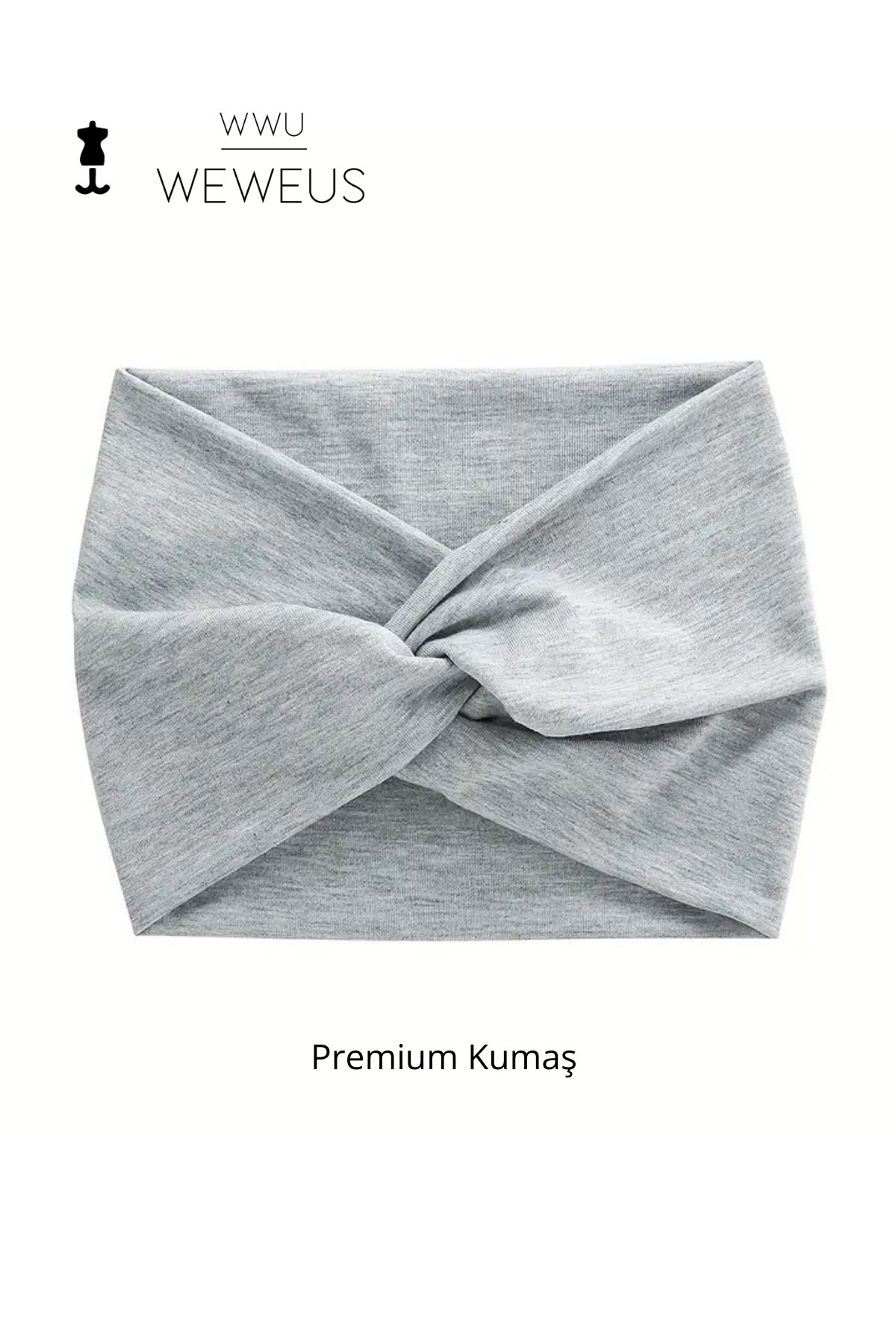 WeWeus Gri Melanj Premium Kadın Saç Bandı