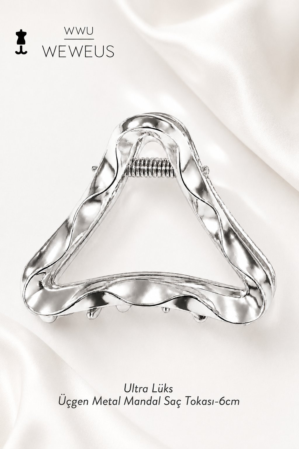 WeWeus Gri Üçgen Metal Mandal Premium Toka