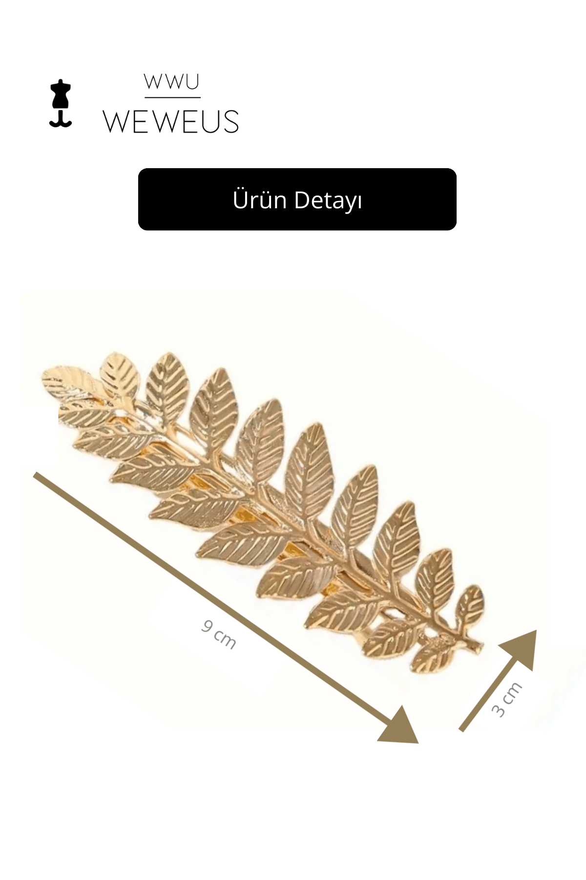 WeWeus Kadın Altın Rengi Parlak Premium Toka
