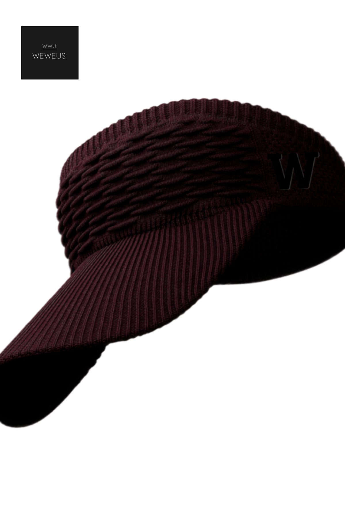 WeWeus Kadın Bordo W Nakışlı Uv Korumalı Tenis Golf Vizör Yazlık Şapka