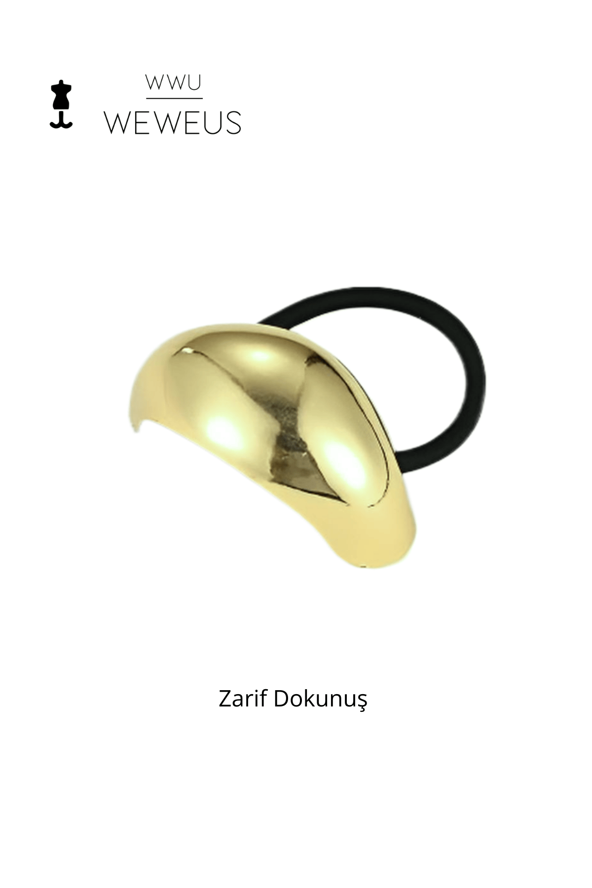 WeWeus Kadın Gold Altın Renk Bombeli Lastikli Toka