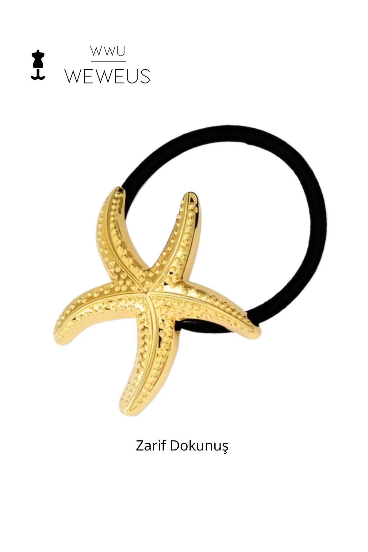 WeWeus Kadın Gold Altın Renk Parlak Deniz Yıldızı Lastikli Toka