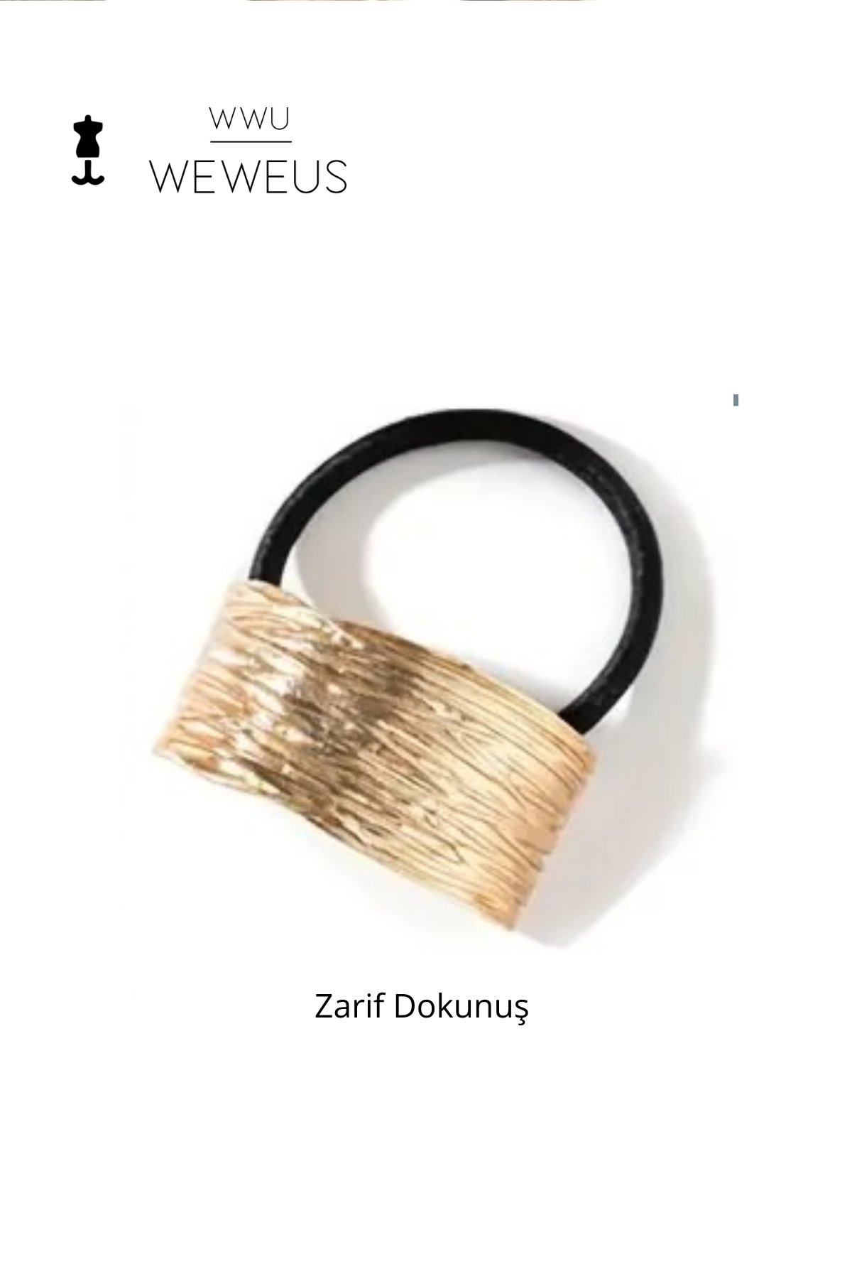 WeWeus Kadın Gold Altın Renk Parlak Dikdörtgen Lastikli Toka