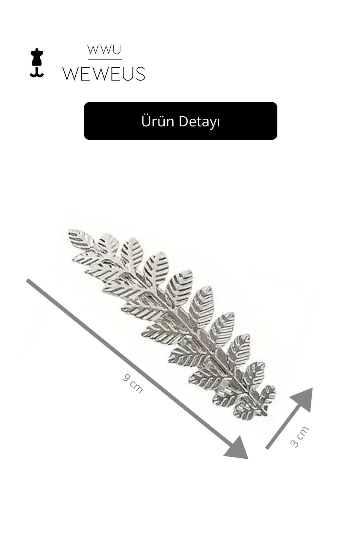 WeWeus Kadın Gümüs Renk Parlak Premium Toka
