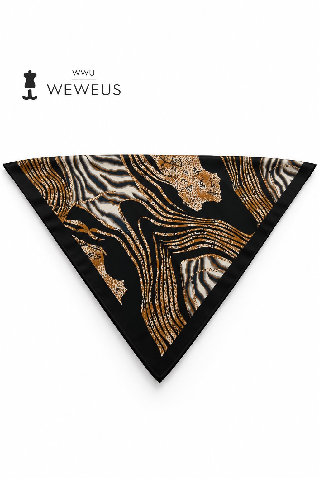 WeWeus Kahverengi Desen İnce Omuz Şalı & Fular 90x90 cm