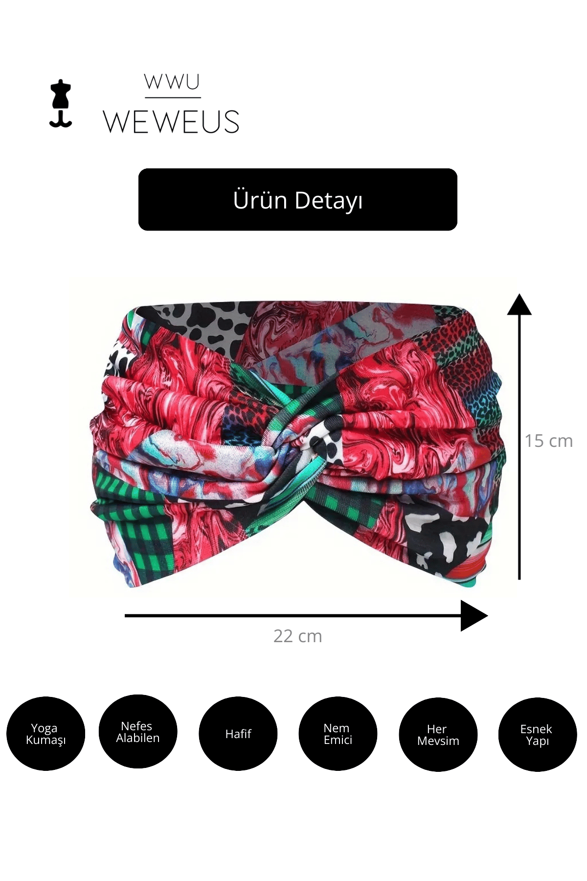 WeWeus Kırmızı İnek Desen PremiumKadın Saç Bandı