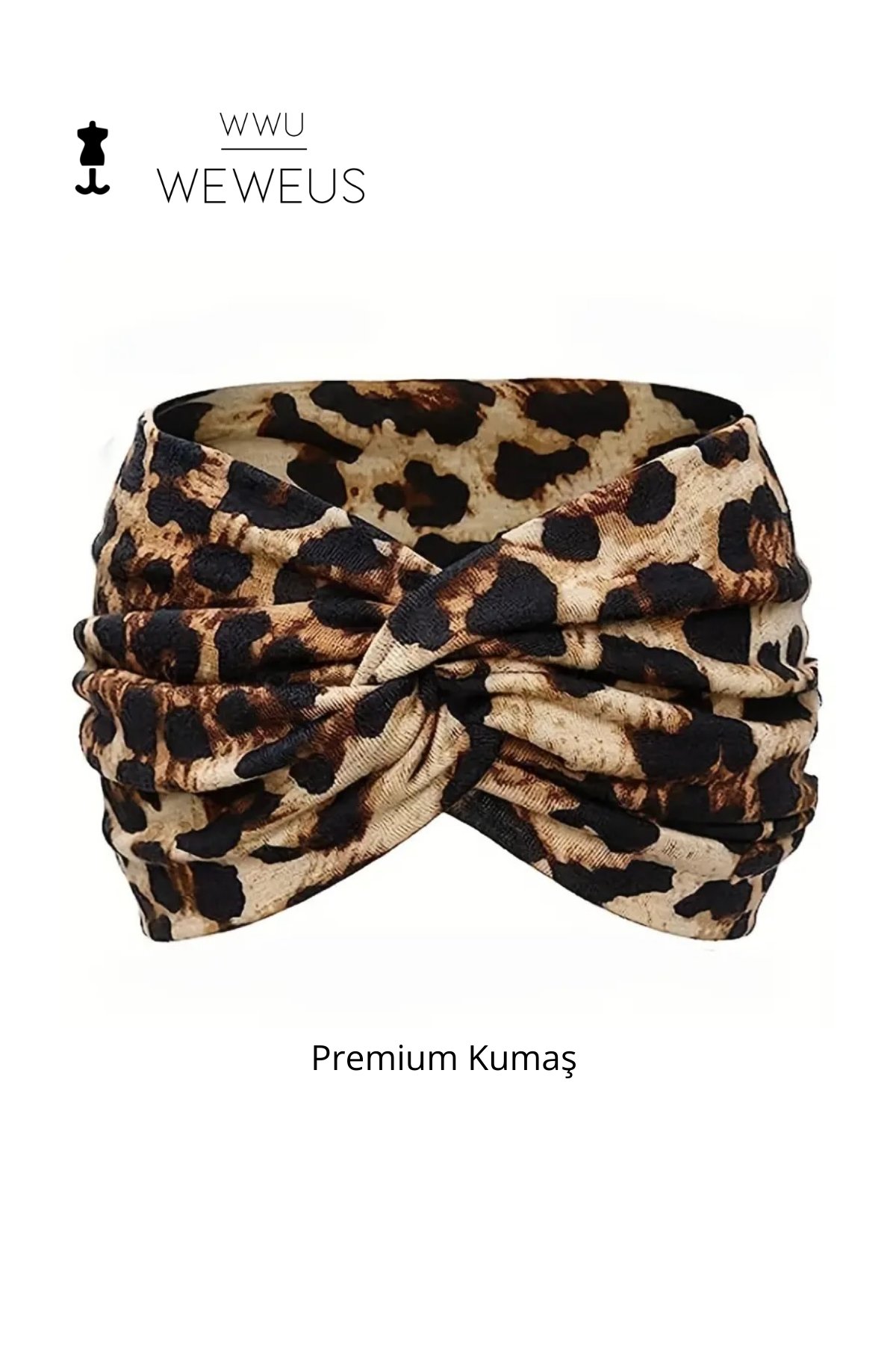 WeWeus Leopar Premium Kadın Dar Saç Bandı