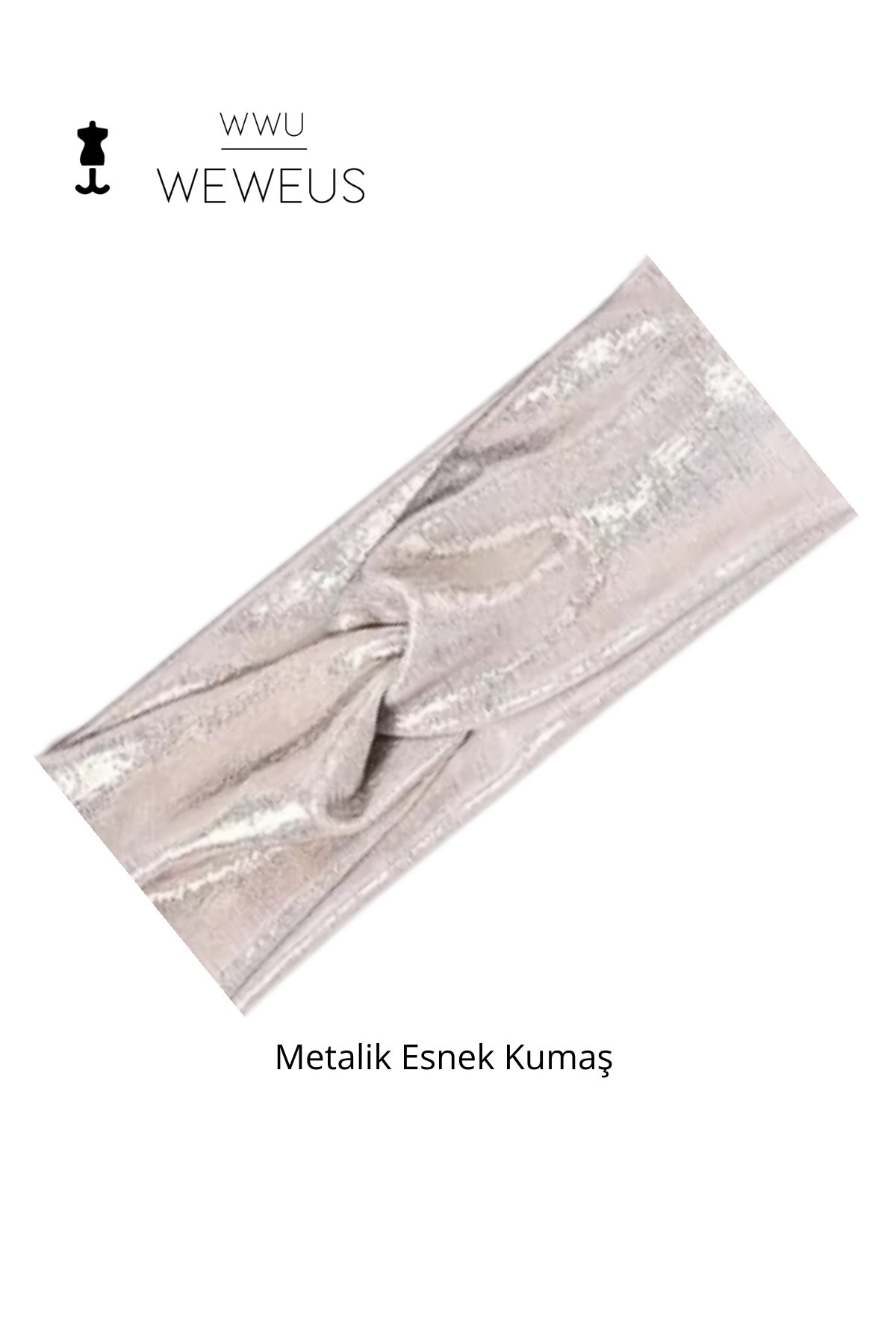 WeWeus Metalik Beyaz Renk Premium Kadın Saç Bandı