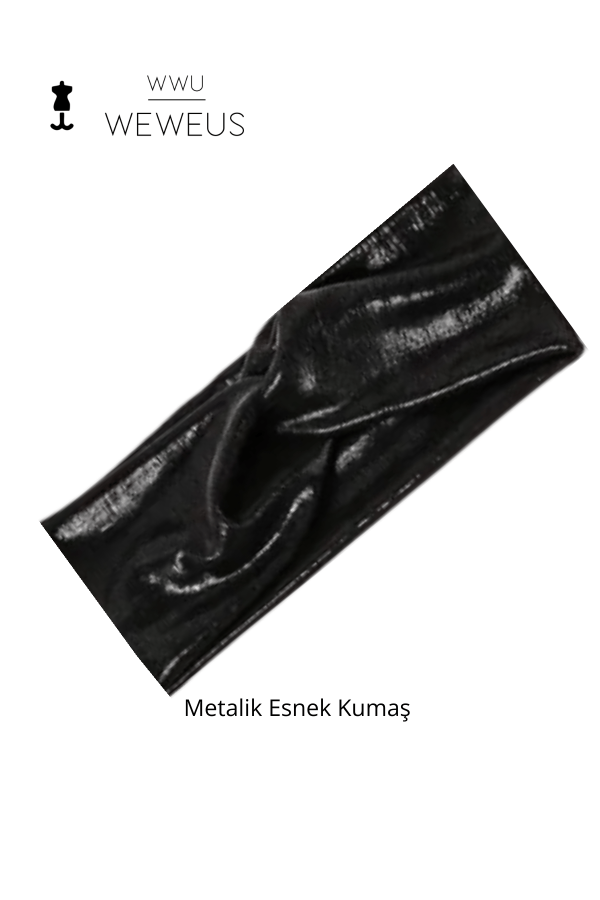 WeWeus Metalik Siyah Renk Premium Kadın Saç Bandı