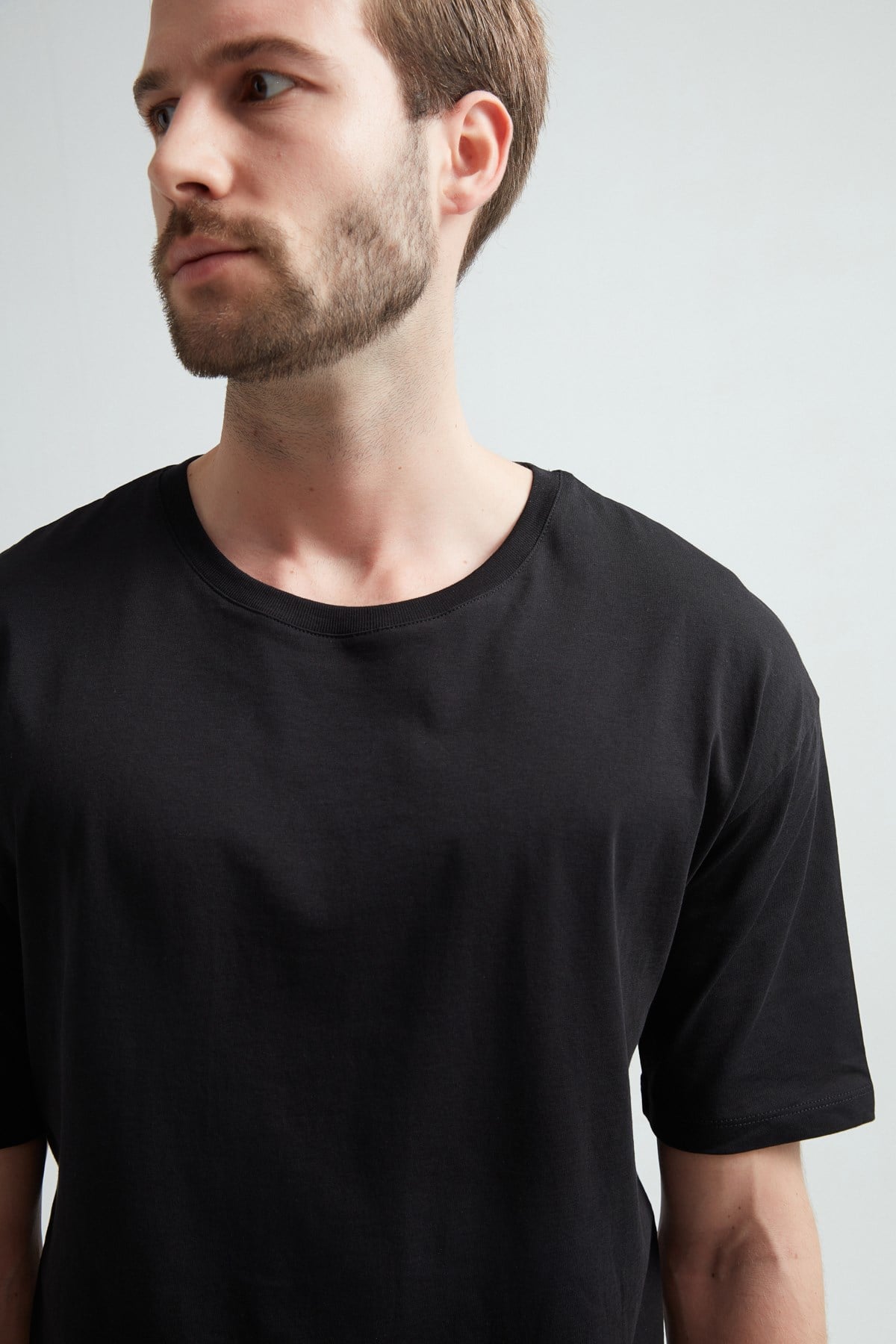 Weweus Siyah Oversize Erkek Tişört 1023