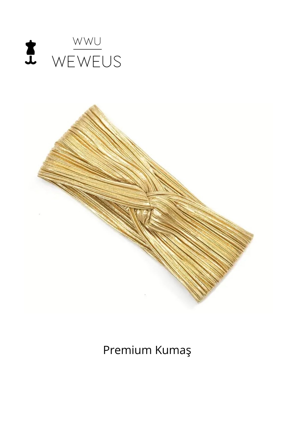 WeWeus Parlak Gold Altın Renk Premium Kadın Saç Bandı