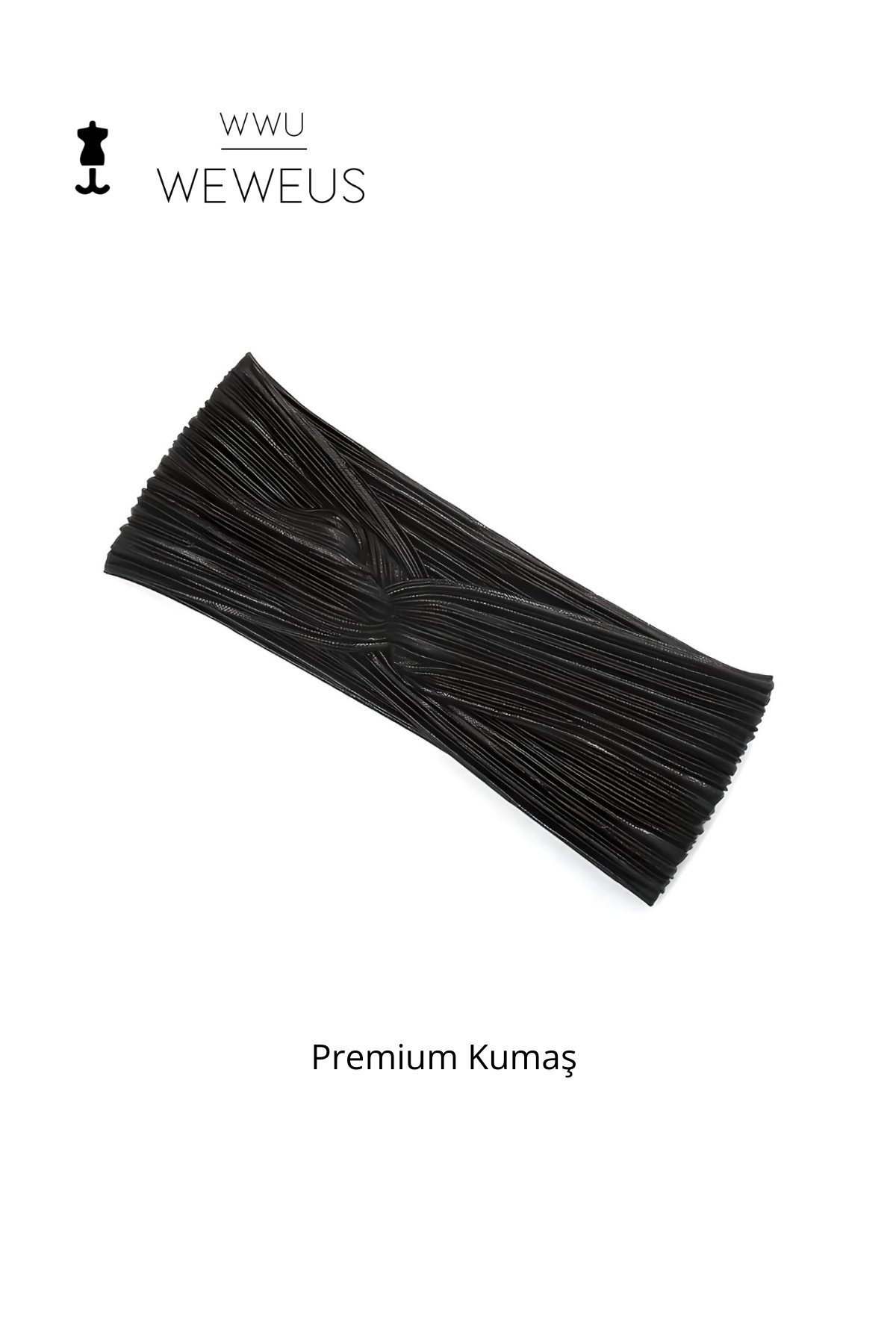 WeWeus Parlak Siyah Renk Premium Kadın Saç Bandı