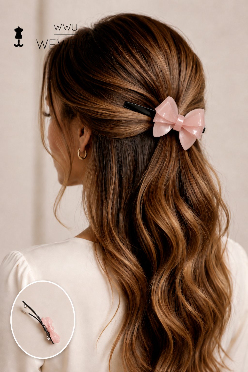 WeWeus Pembe Premium Kemik Otomatik Fiyonk Toka