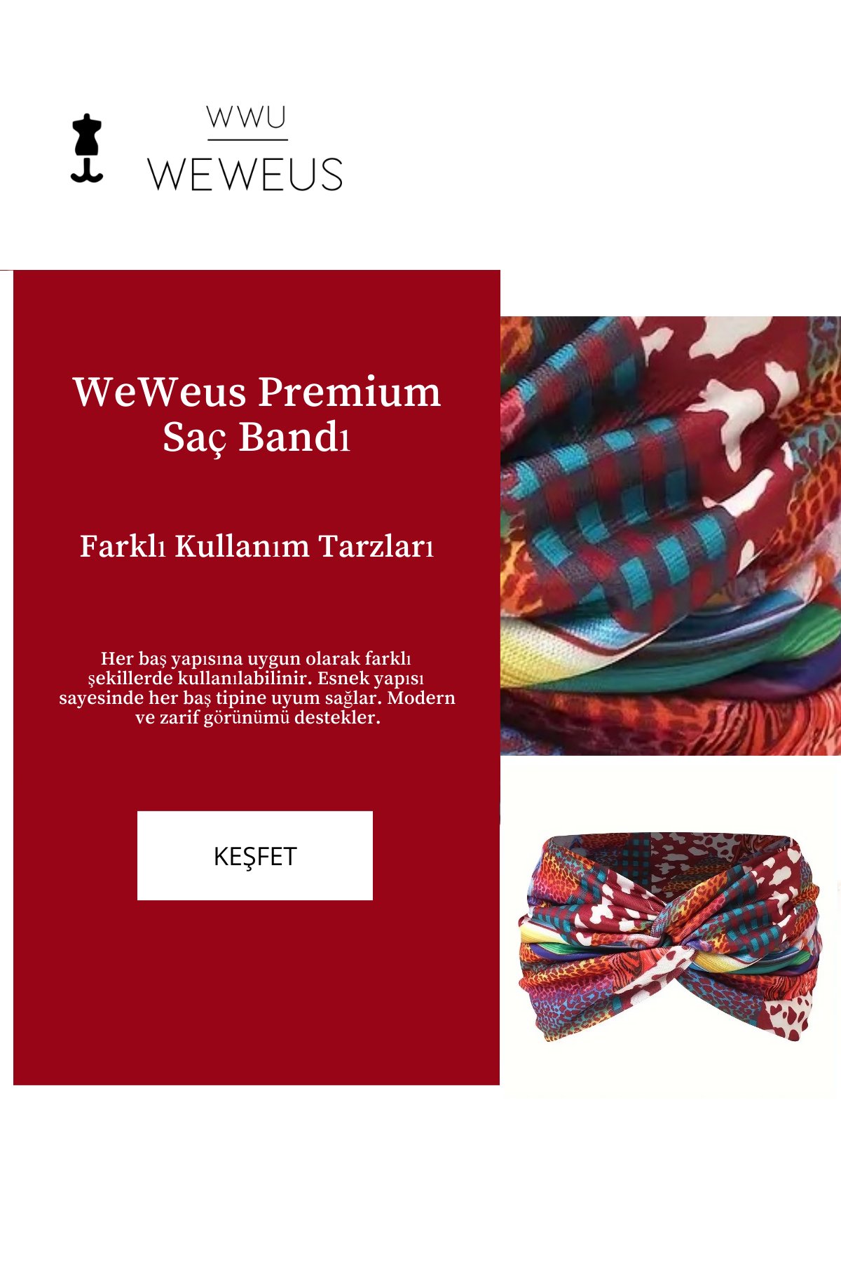 WeWeus Turuncu Leopar Gökkuşağı Desen  Kadın Saç Bandı