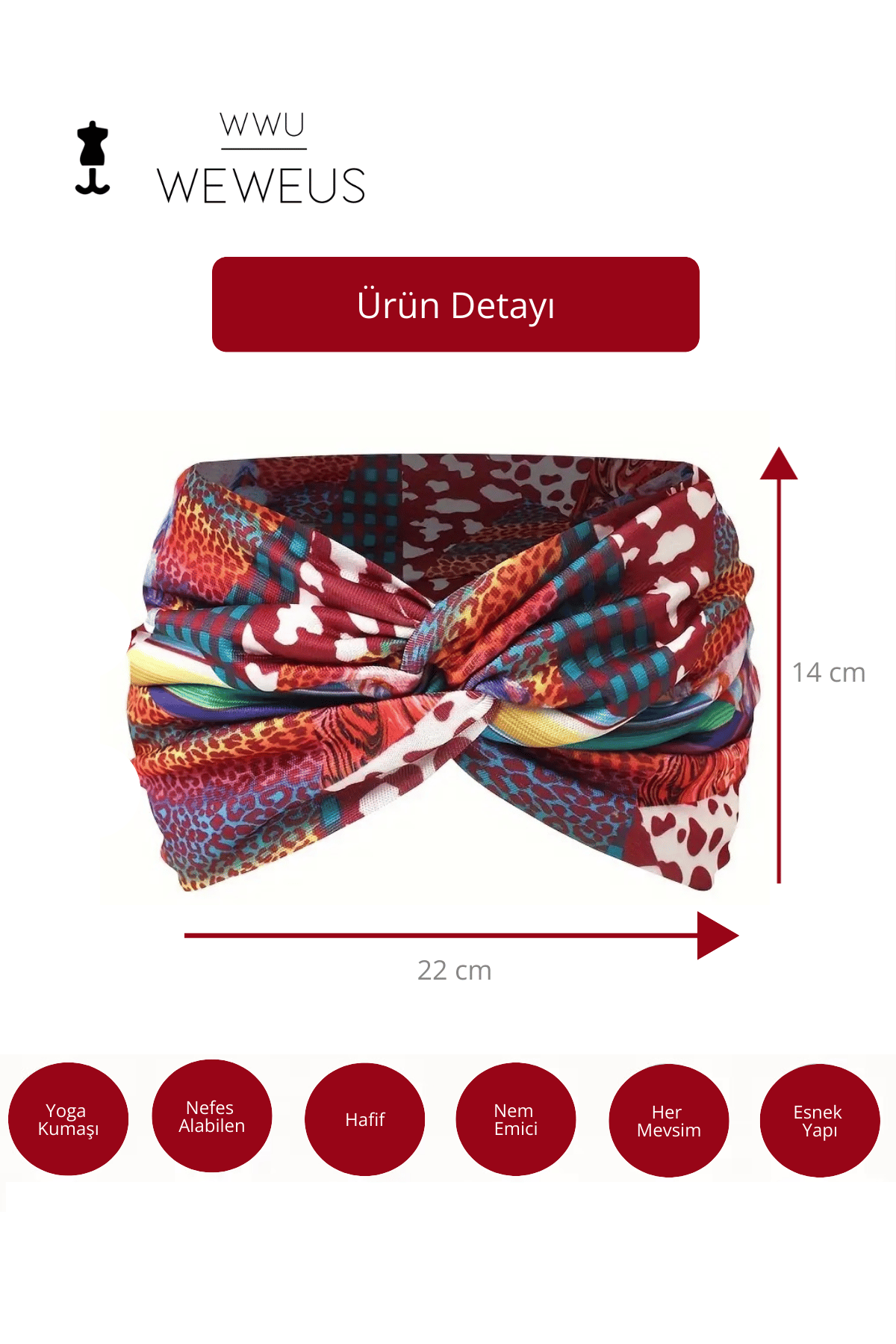 WeWeus Turuncu Leopar Gökkuşağı Desen  Kadın Saç Bandı