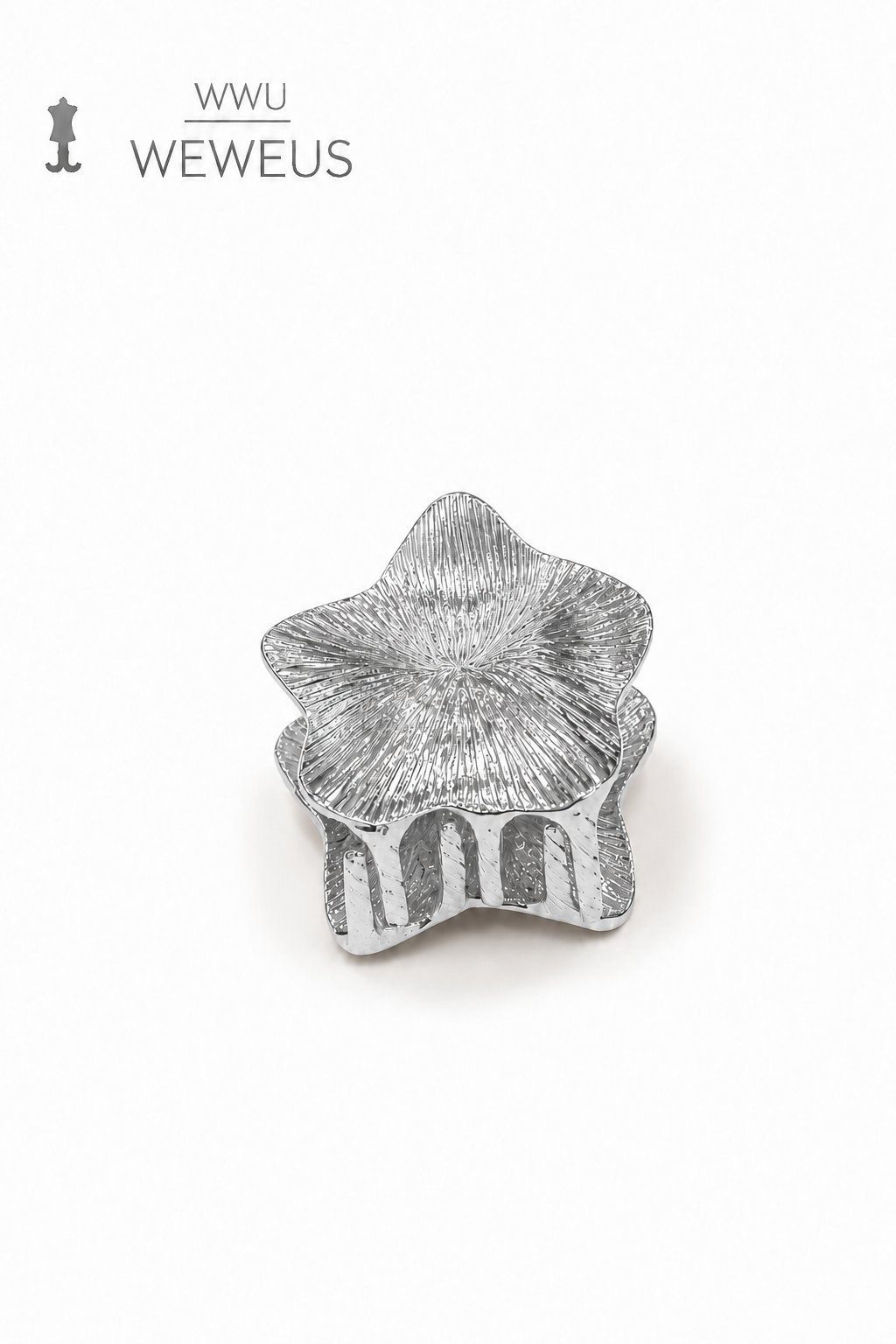 WeWeus Yıldız Gri Parlak Metal Mini Premium Mandal Toka