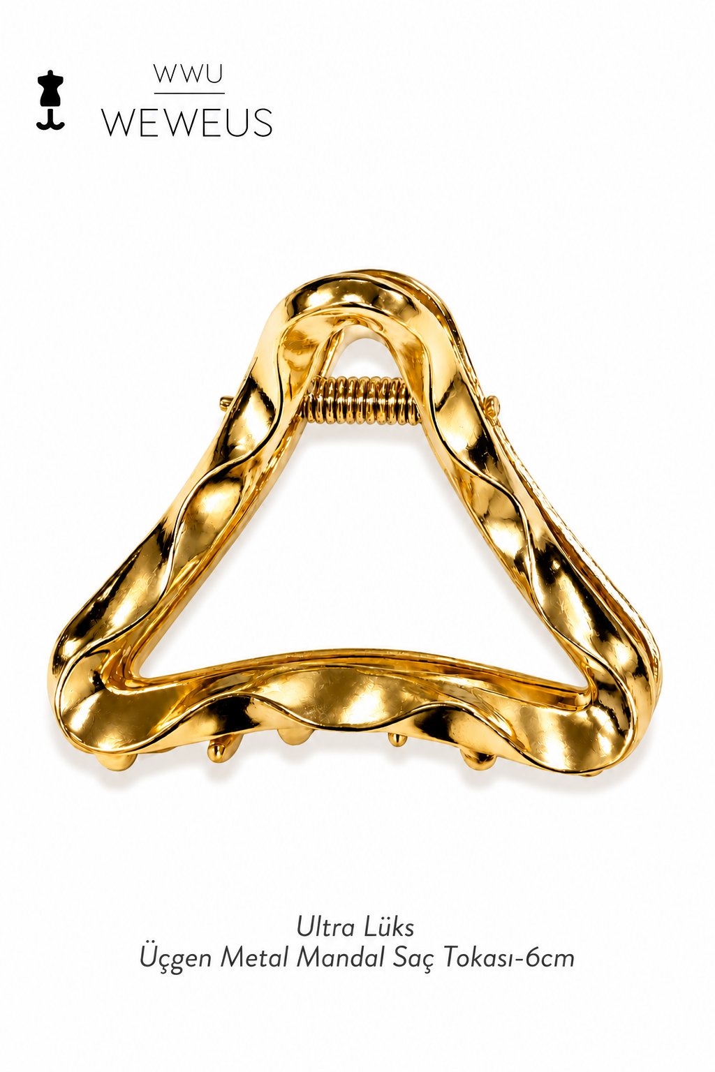 WeWeus Altın Renk Üçgen Metal Mandal Premium Toka