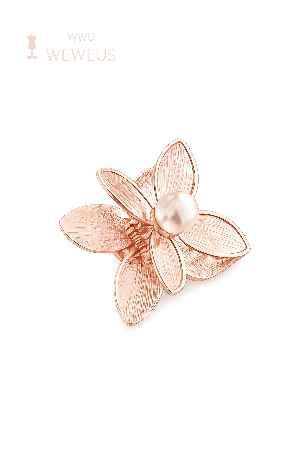 WeWeus Çiçek İncili Rose Metal Mini Premium Mandal Toka