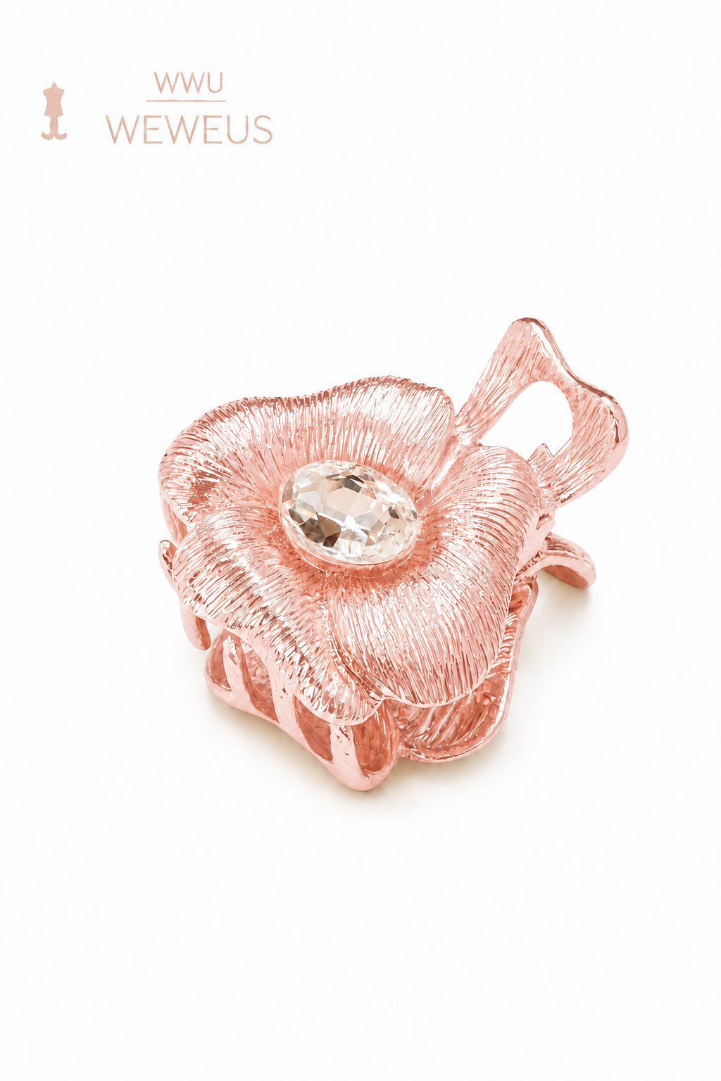 WeWeus Çiçek Taşlı Rose Metal Mini Premium Mandal Toka