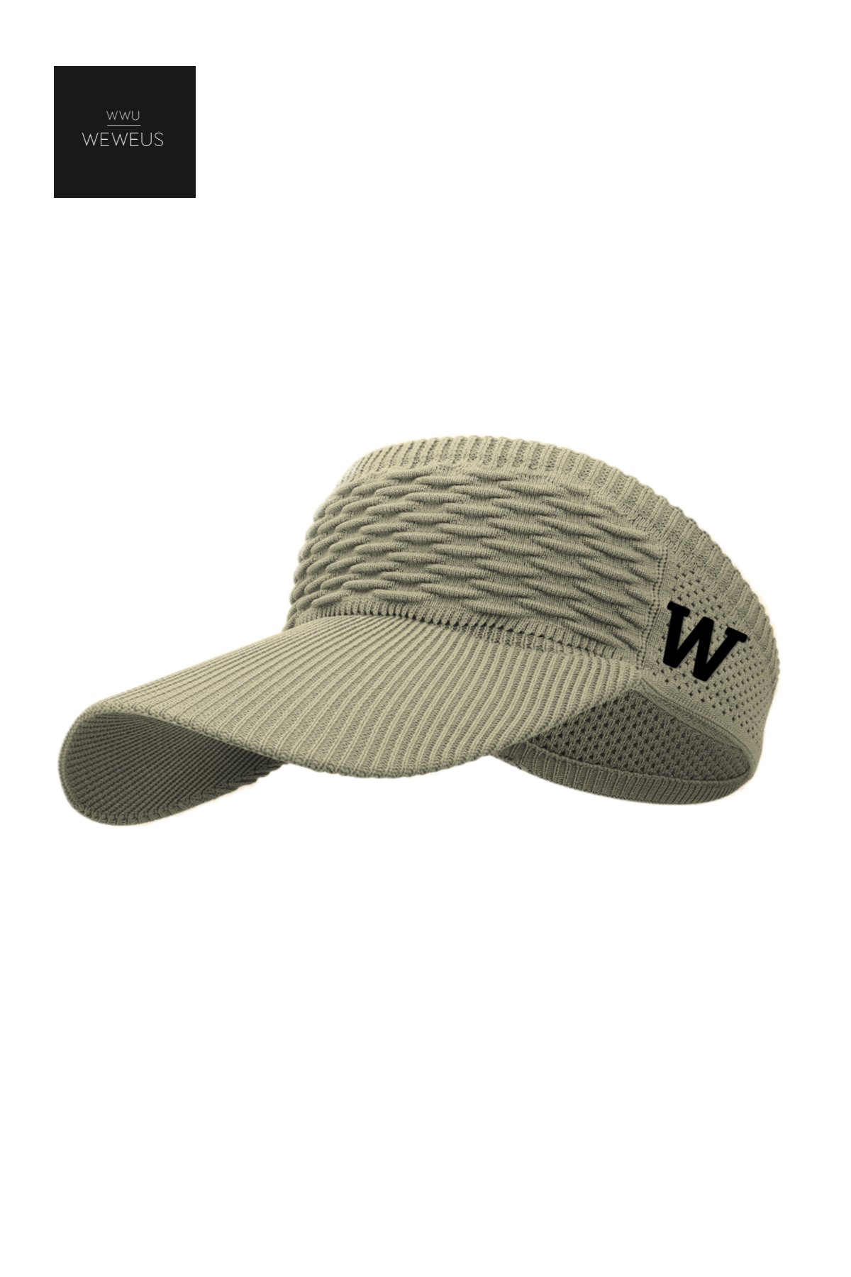 WeWeus Kadın Açık Fıstık Yeşili W Nakışlı Uv Korumalı Tenis Golf Vizör Yazlık Şapka