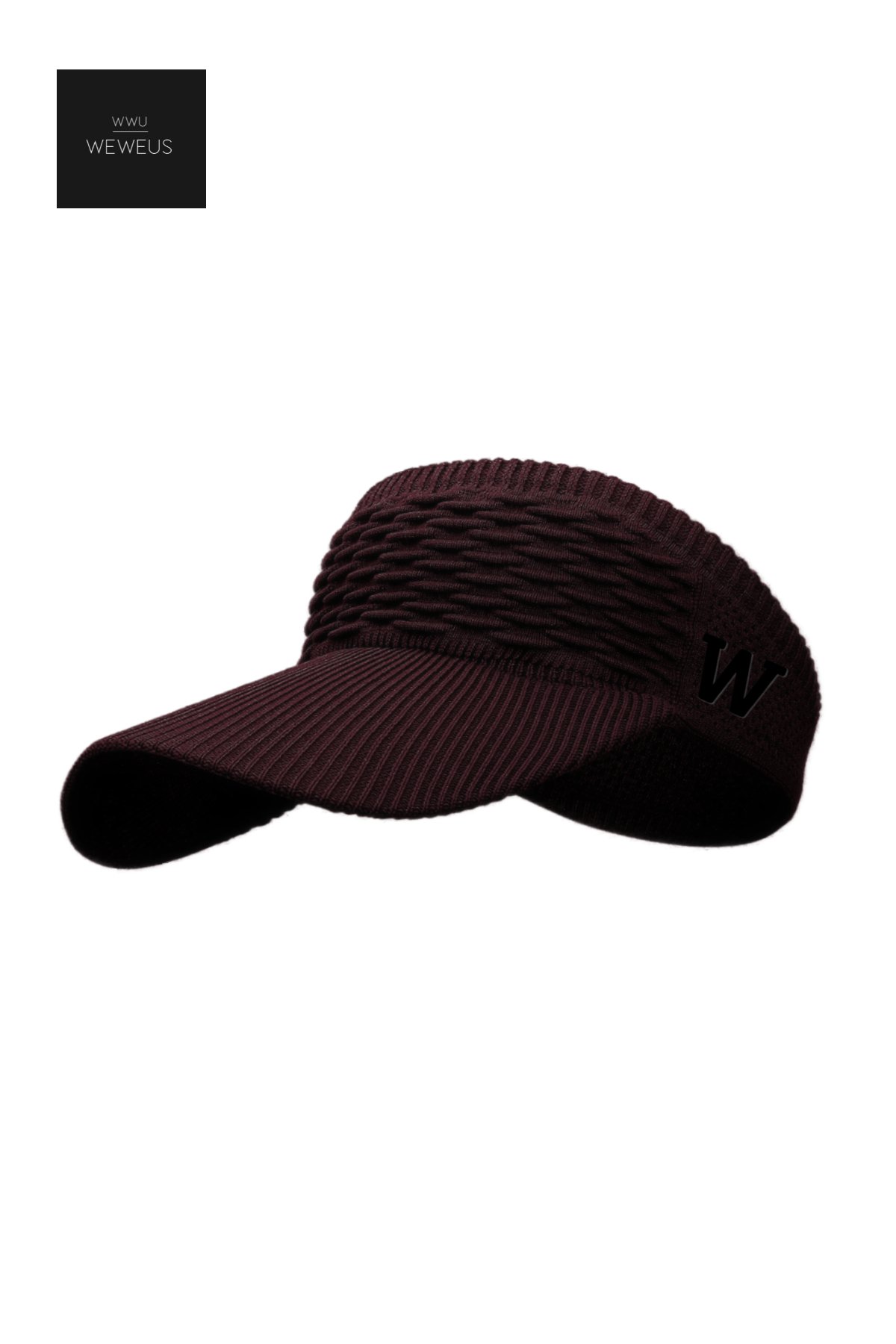 WeWeus Kadın Bordo W Nakışlı Uv Korumalı Tenis Golf Vizör Yazlık Şapka