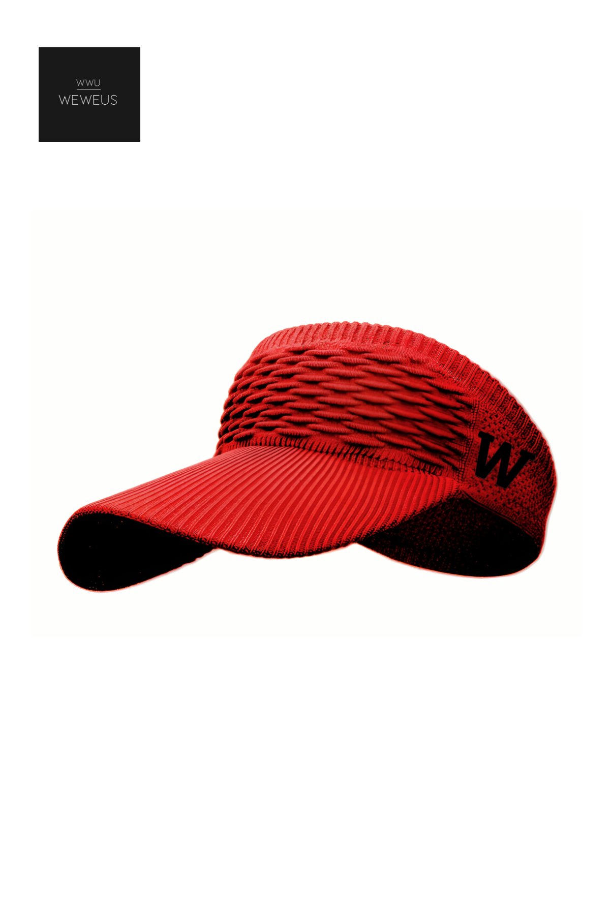 WeWeus Kadın Kırmızı W Nakışlı Uv Korumalı Tenis Golf Vizör Yazlık Şapka