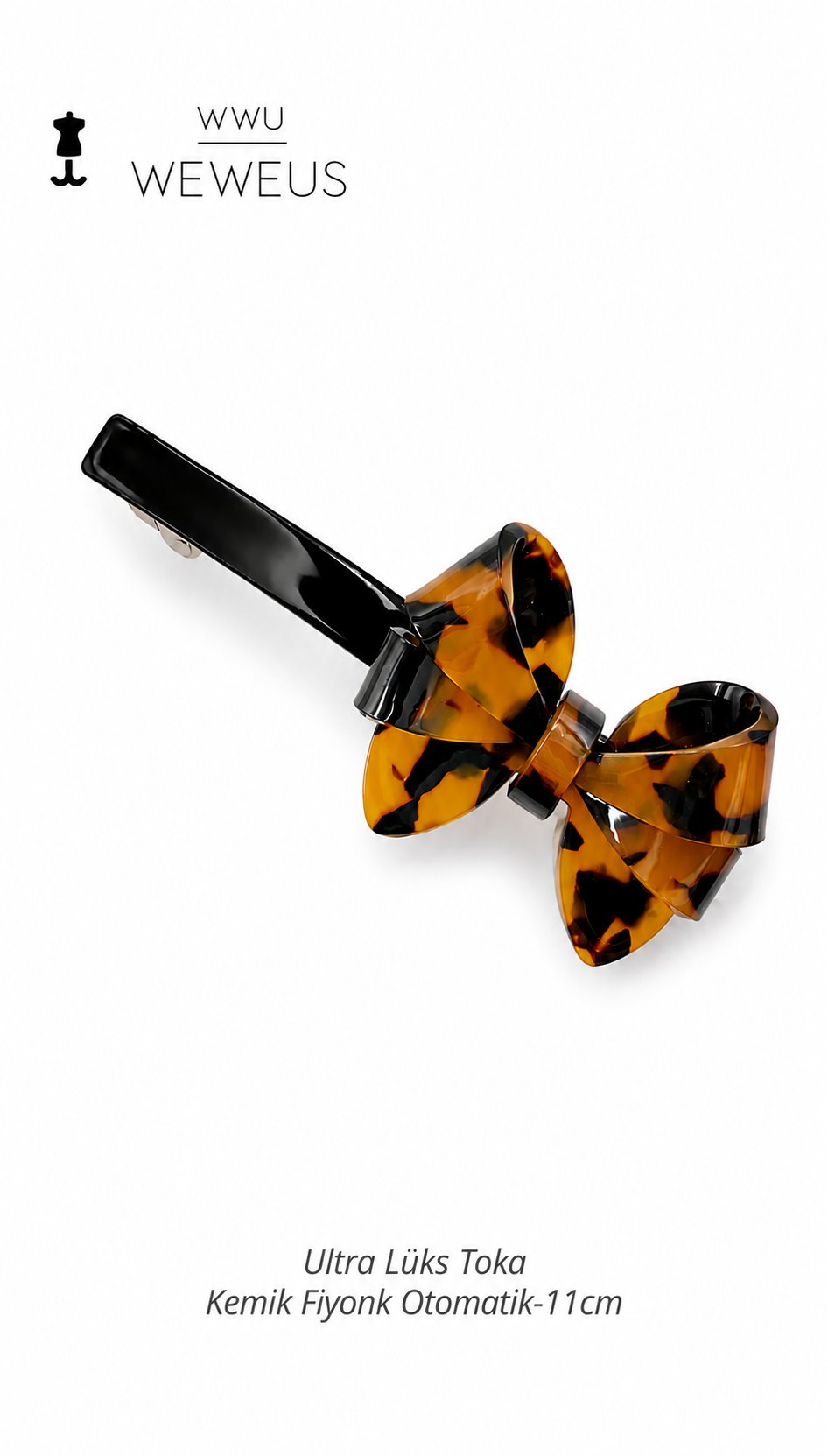 WeWeus Koyu Leopar Premium Kemik Otomatik Fiyonk Toka