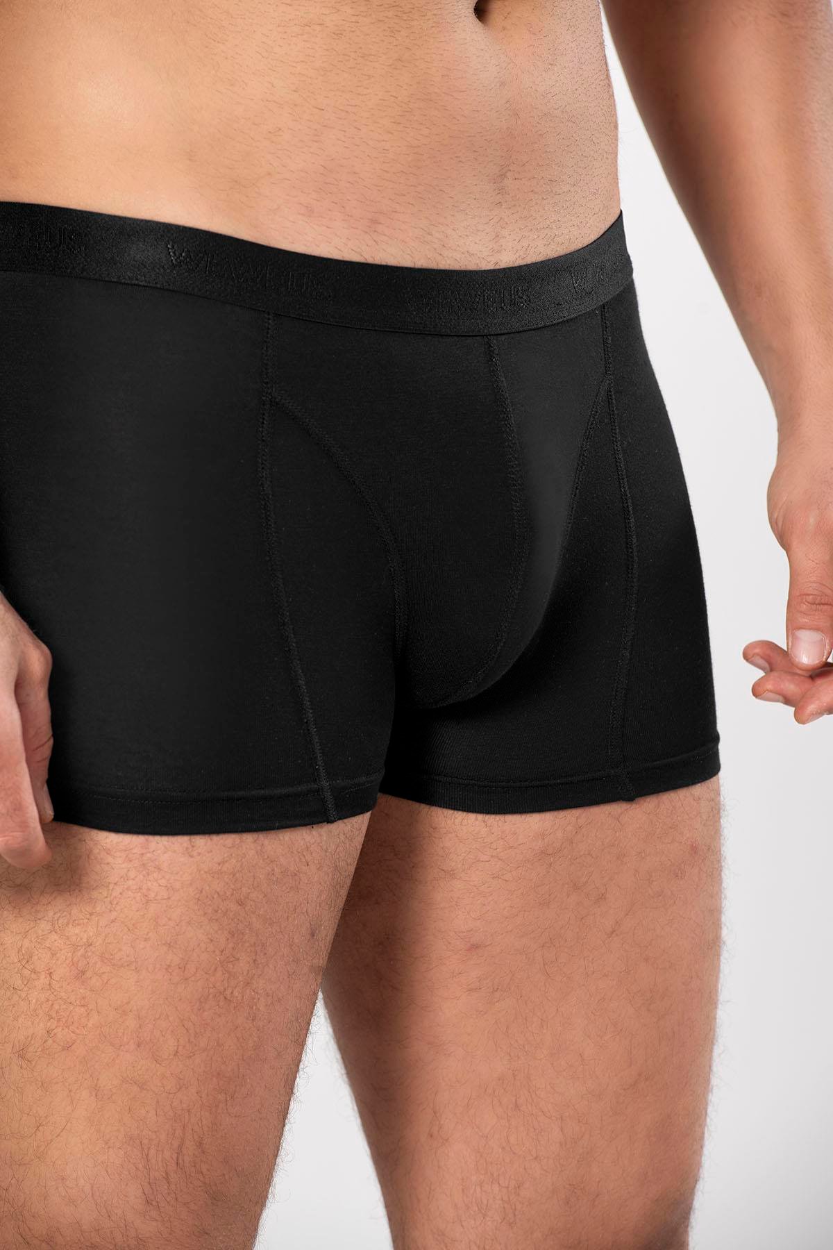 WeWeus Siyah Micro Modal Premium Erkek Boxer
