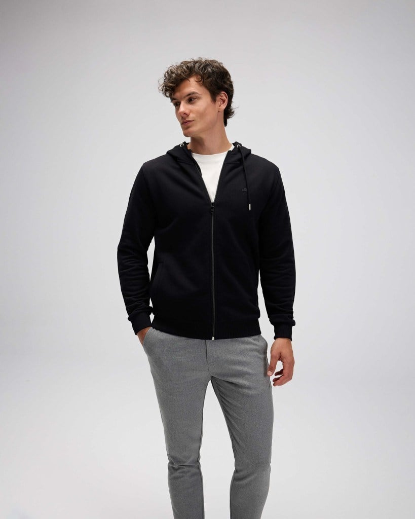 Ellesse EM555 Erkek Fermuarlı Kapüşonlu Siyah Sweat