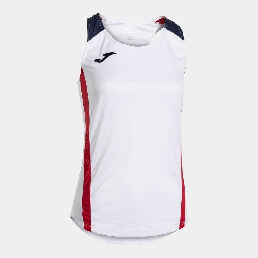 Joma 902521.206 Montreal Kadın Kolsuz Beyaz Kırmızı Spor Tişört