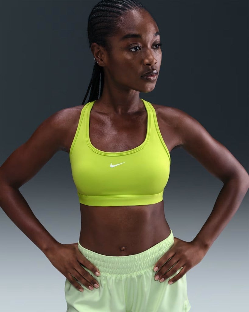 Nike Swoosh DX6817-389 Hafif Destekli Dolgusuz Kadın Spor Sütyeni - Cyber