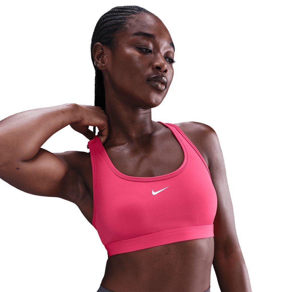 Nike Swoosh DX6817-666 Hafif Destekli Dolgusuz Kadın Spor Sütyeni - Rush Pink