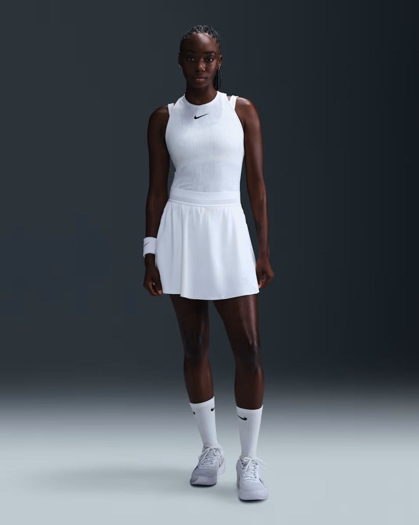 NikeCourt FZ6726-100 Ace Advantage Dri-FIT Kadın Tenis Eteği - Beyaz